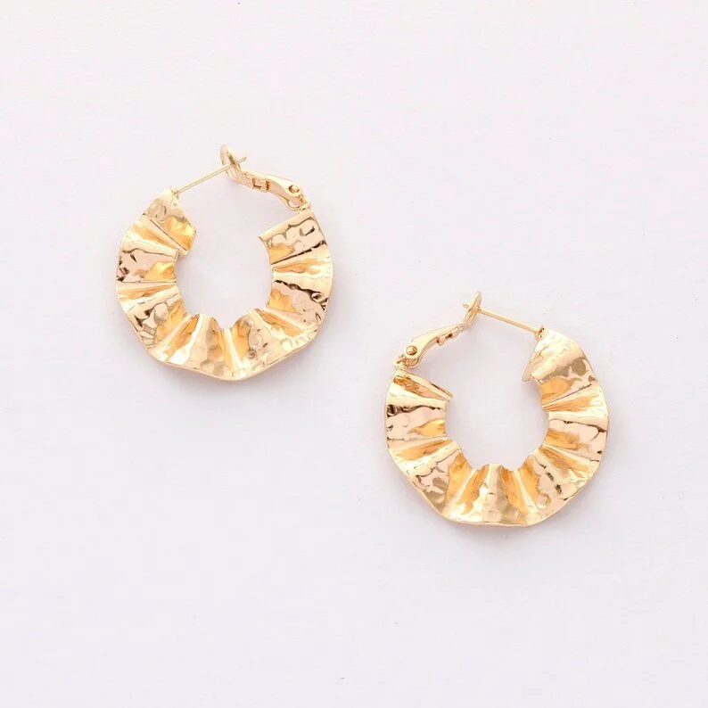 Wave Hoop Earrings