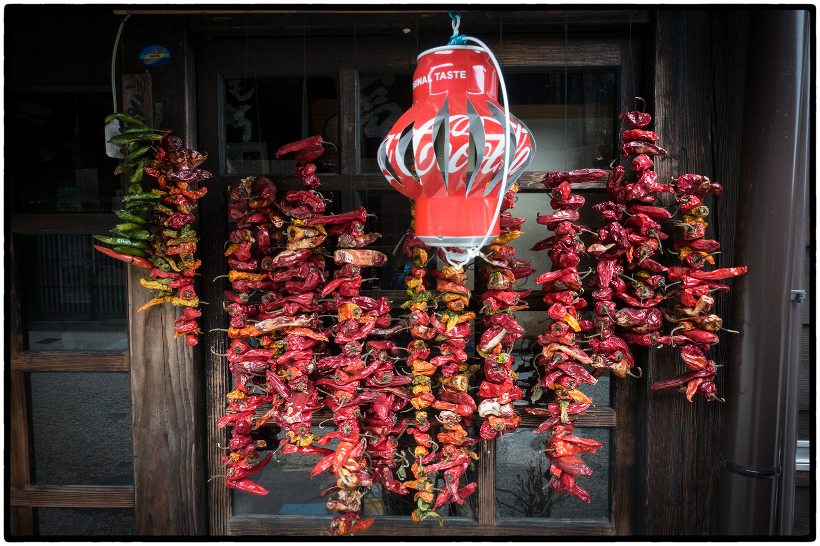 Drying peppers and a Coca-Cola Candle Holder