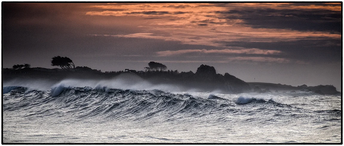 Sunset, Big Waves, Asilomar Beach