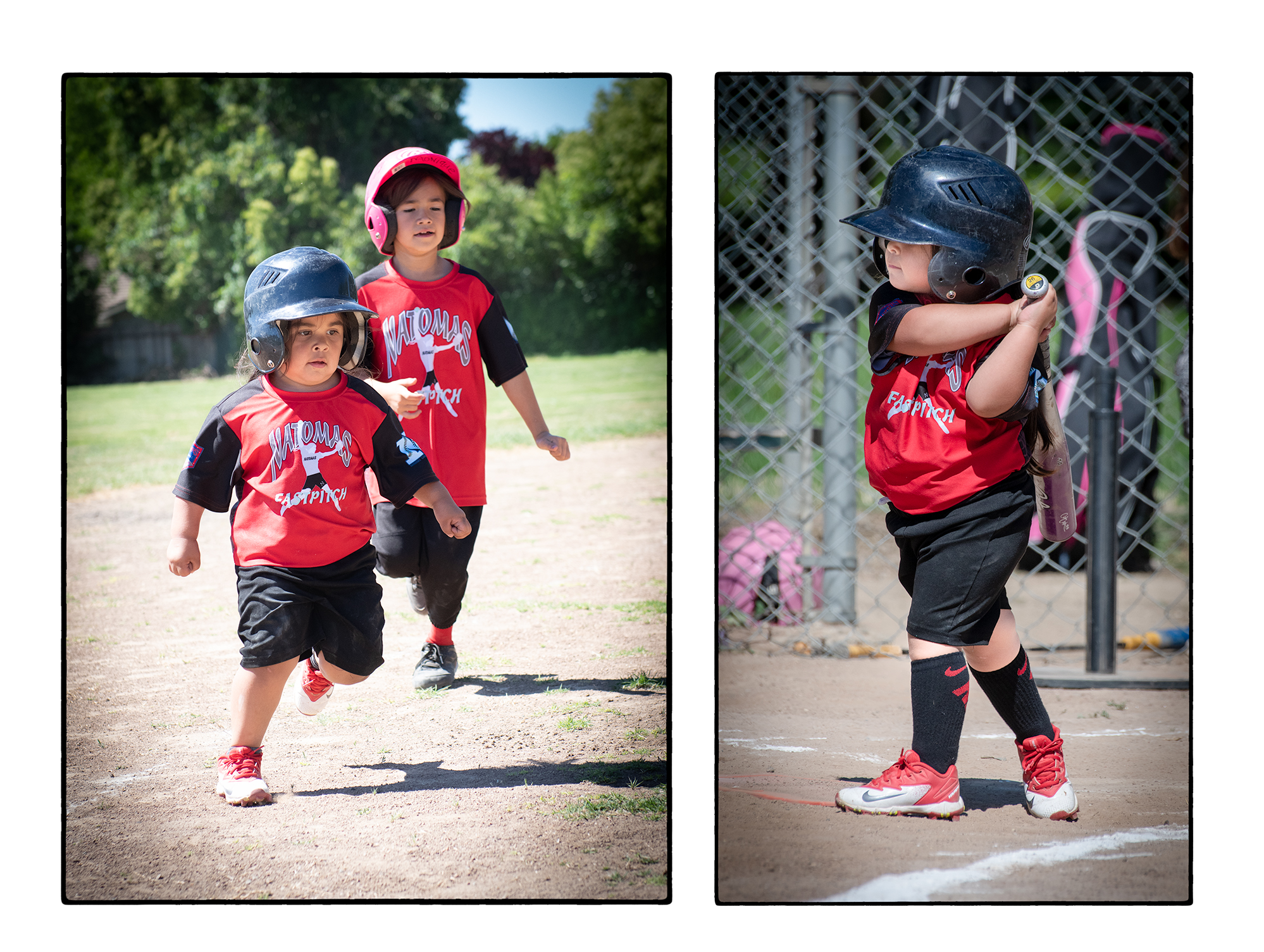 Pitcher for the Ladybugs On Base and At Bat