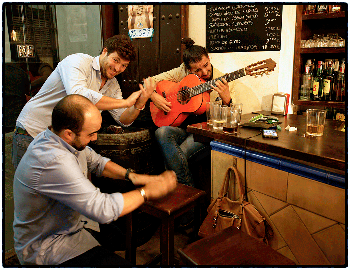 Drunken flamenco at Fabiola's tapas bar.