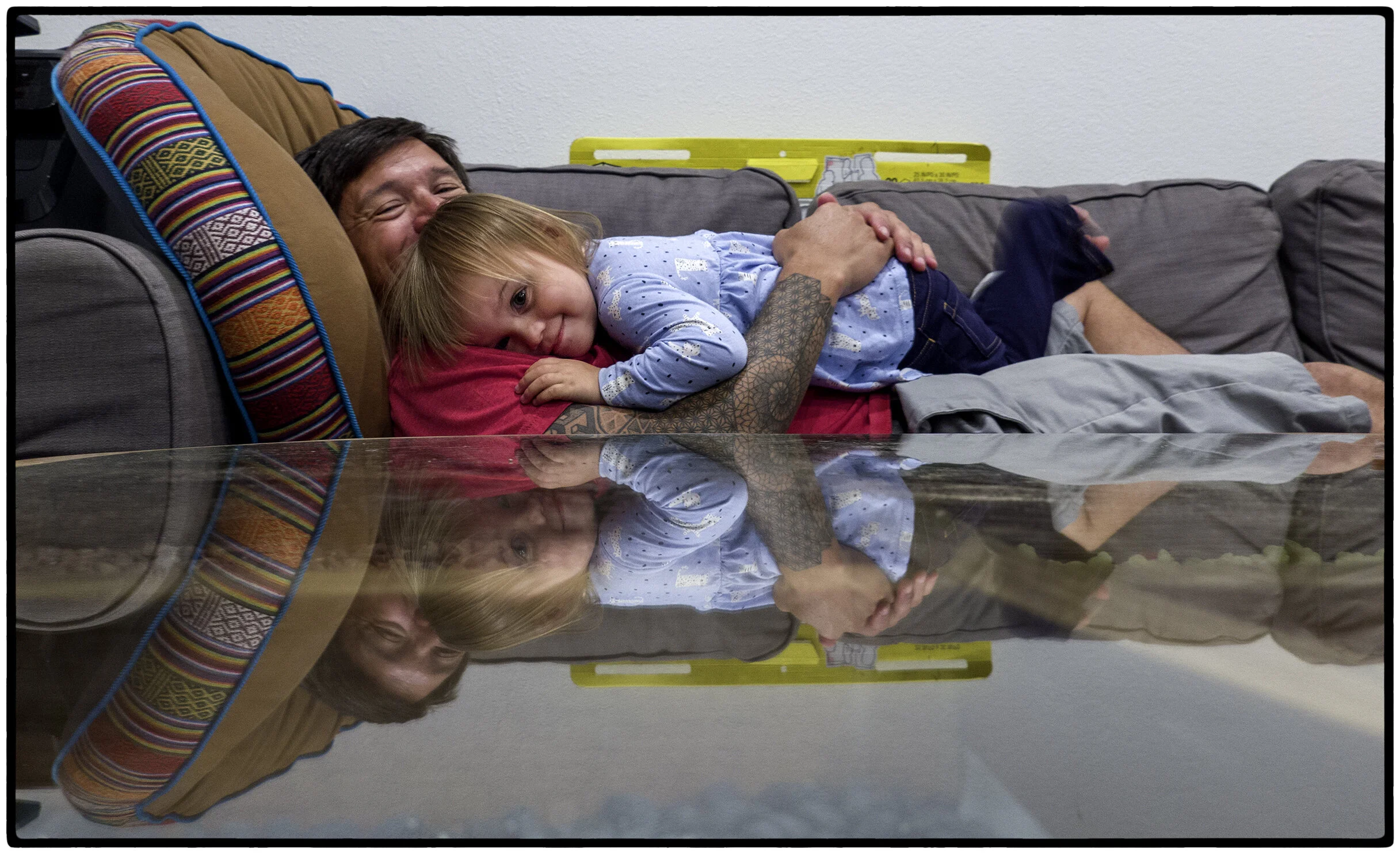 Here is a photograph of a father and his daughter. Doesn’t this say more than could be expressed in text? Does the look of contentment on the little girl’s face need to be interpreted? And in the half-hidden father’s face, eyes narrowed, cheeks filled, how can we mistake the love and affection he feels for his daughter? It’s truth and it speaks for the love between all fathers and their daughters or sons.