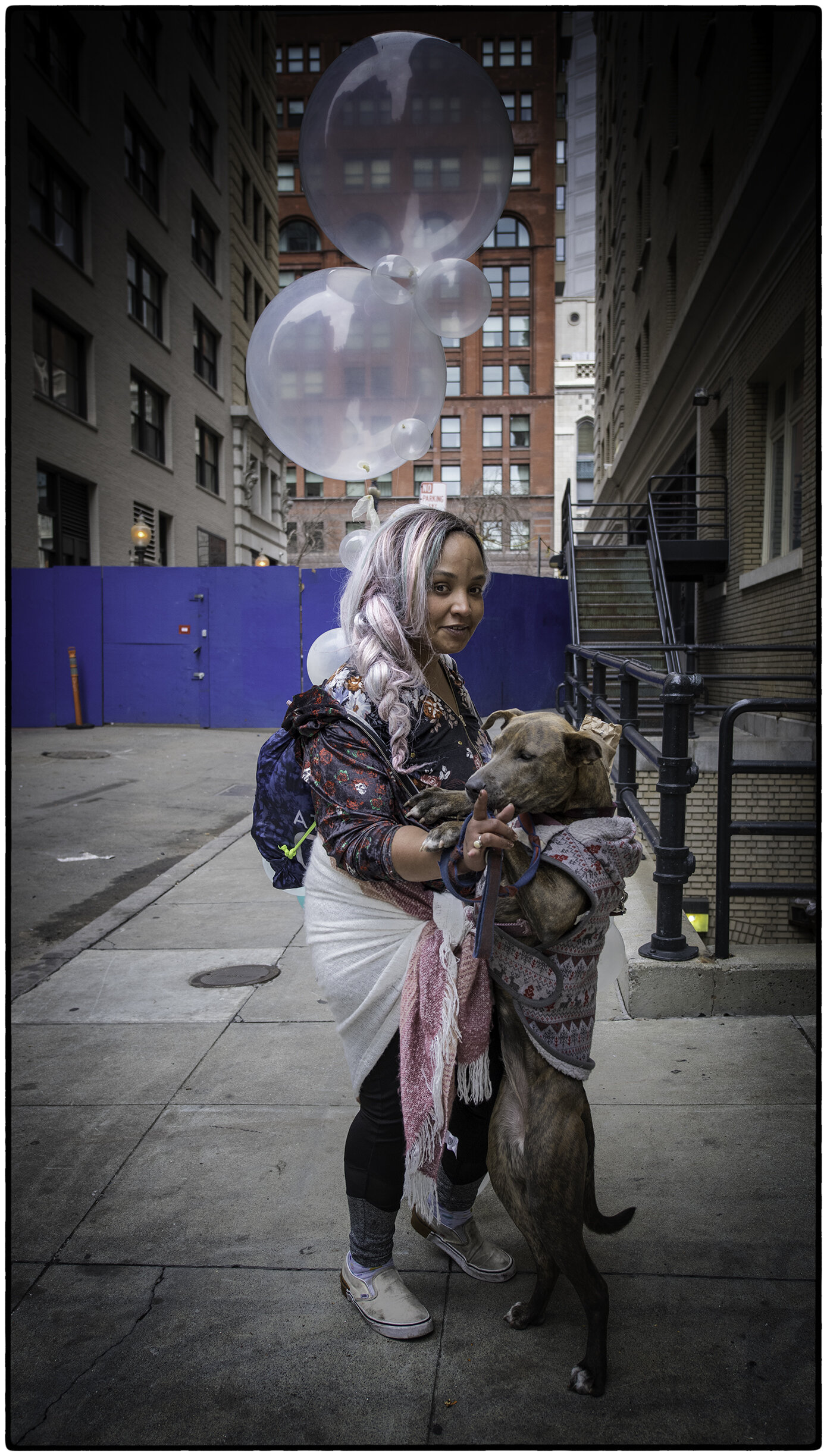 Woman and dog, SF