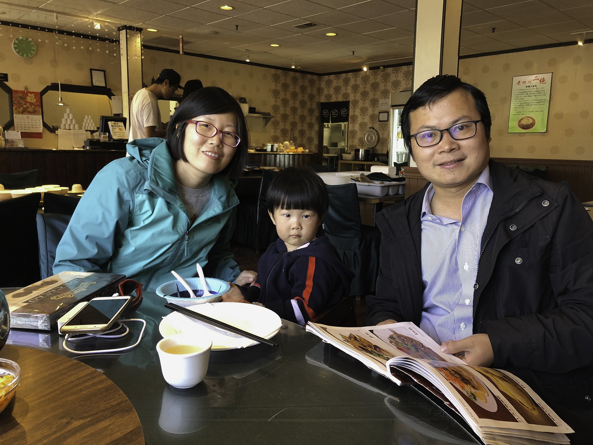 Zhongbing, his wife and daughter