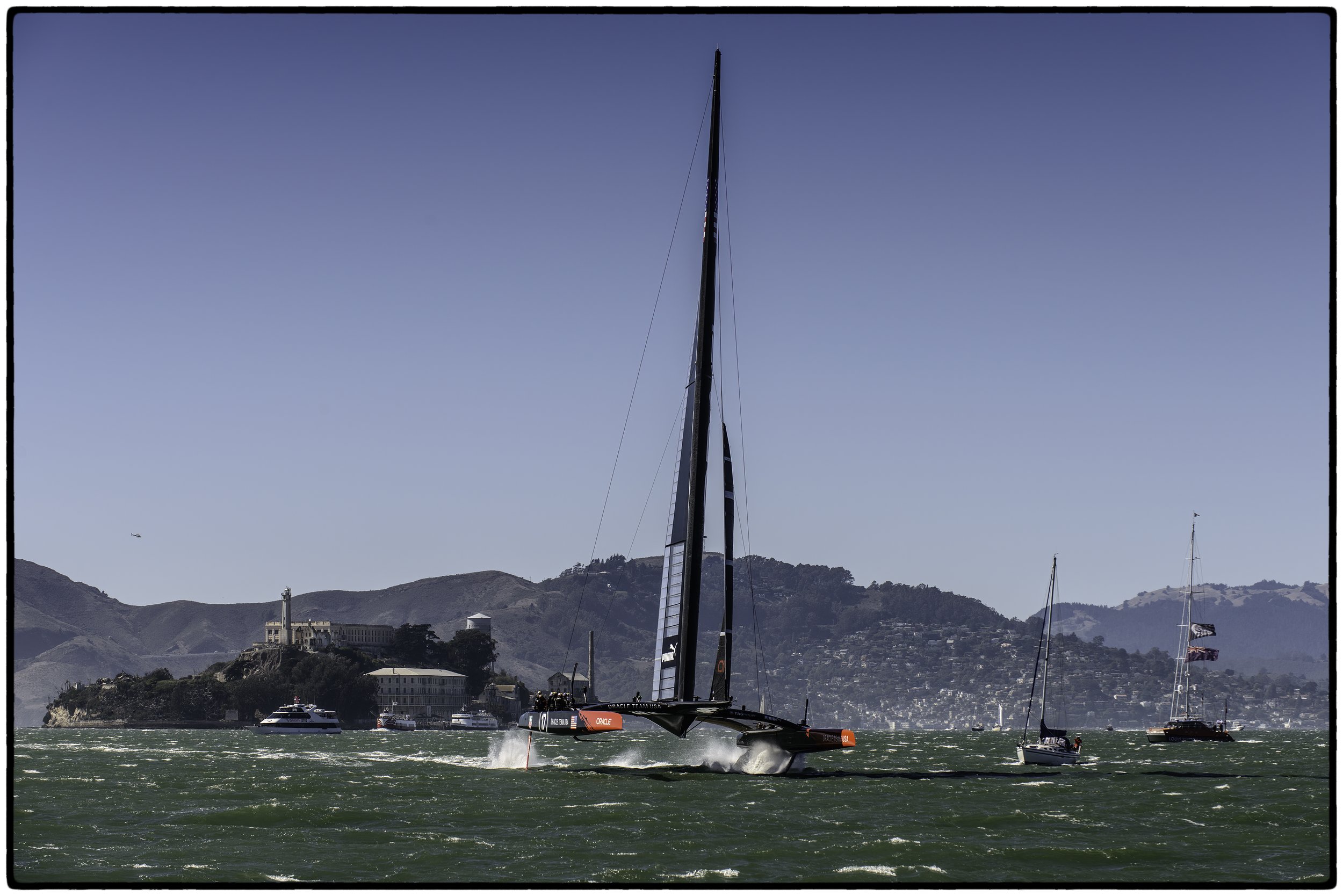 America and Oracle's entry in America's Cup by Alcatraz