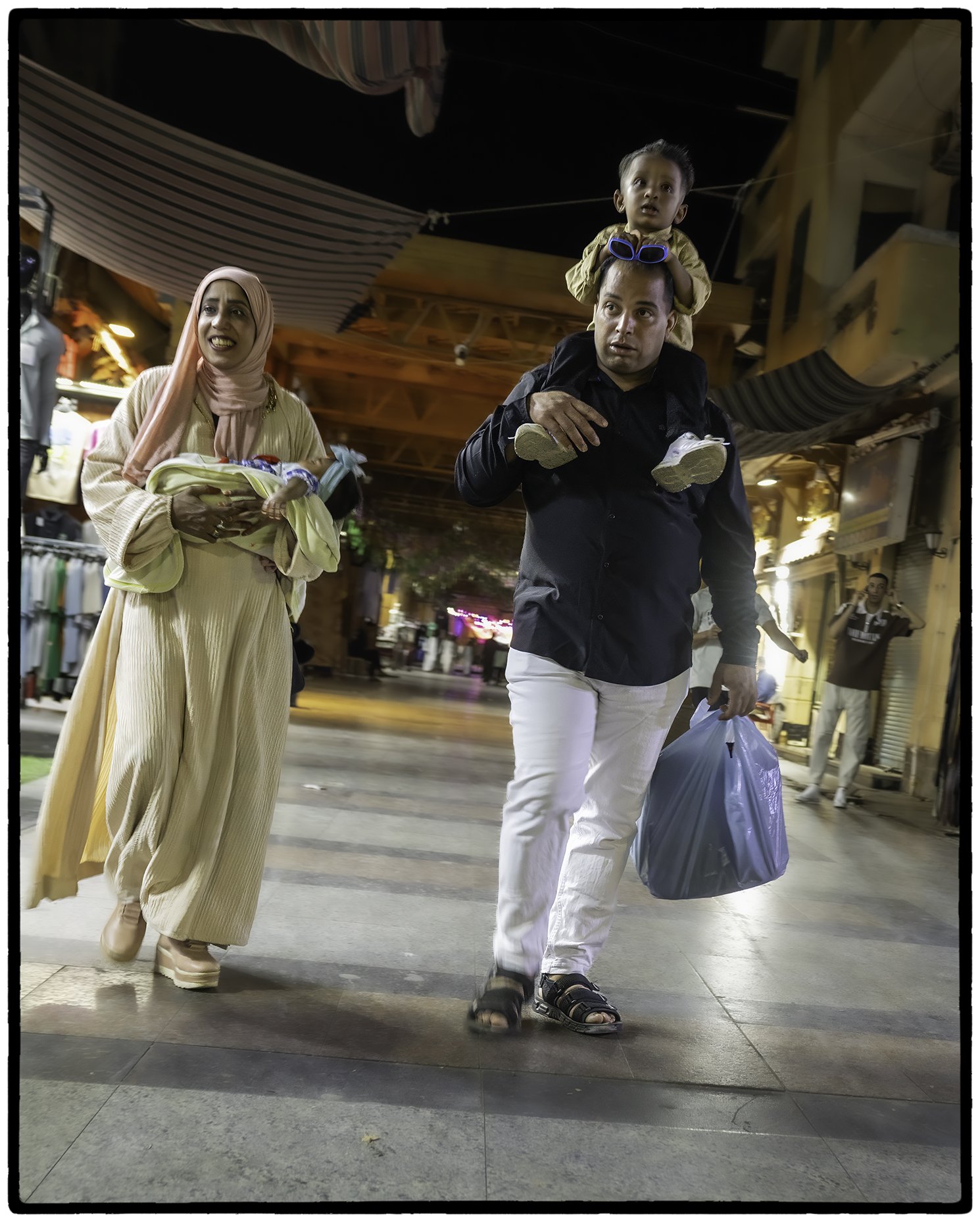 Family at the market