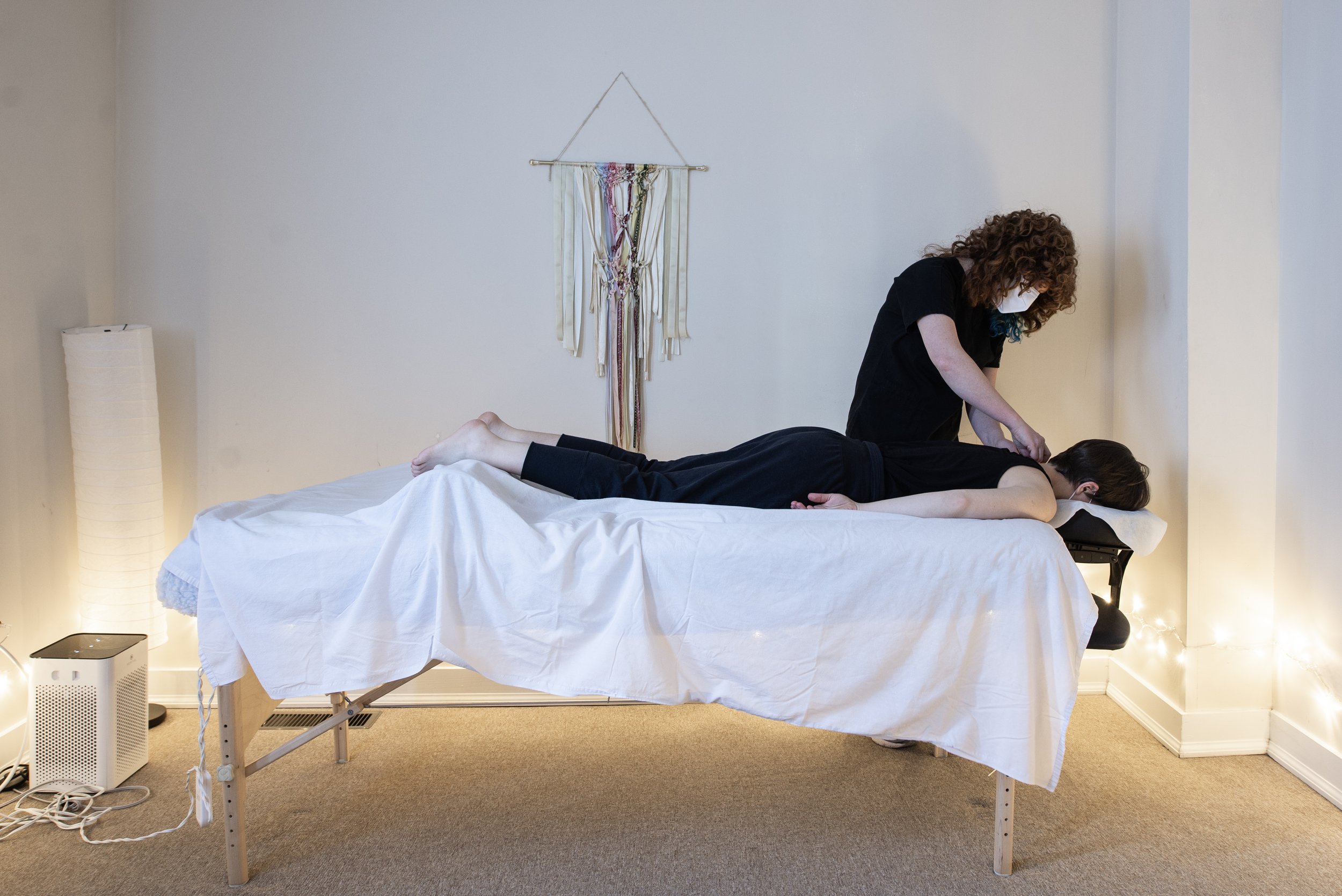 Massage table treatment