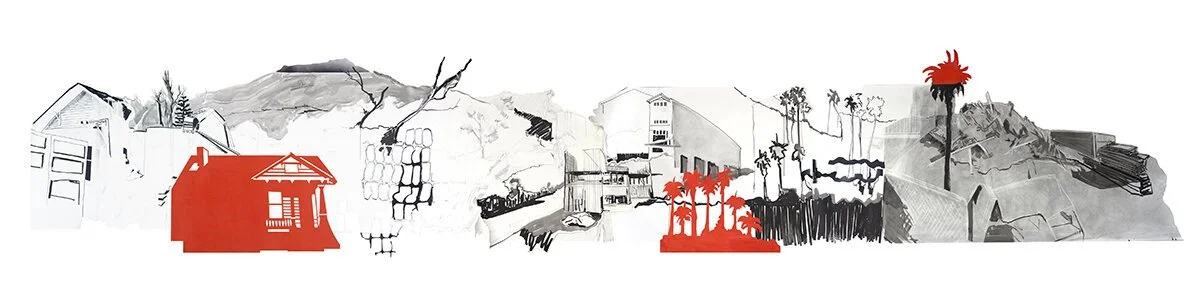 Our Places, multimedia on cut paper, 122x610cm
