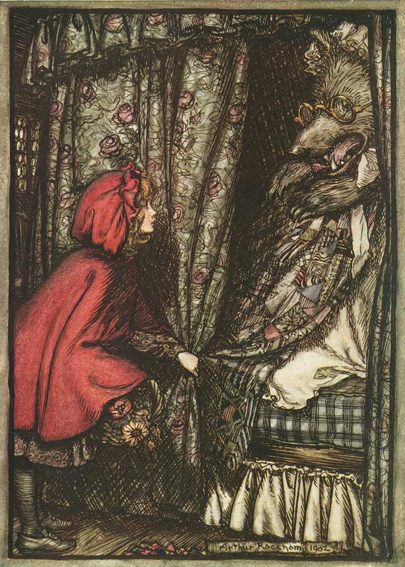From The Fairy Tales of the Brothers Grimm. Grimm, Jacob and Wilhelm. London: Constable & Company Ltd, 1909. Illustrated by Arthur Rackham.