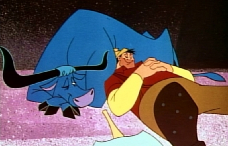 The tale of giant lumberjack Paul Bunyan and his large blue ox Babe. In this animation the costumes are very stylized but with the masterful use of colors so you can clearly understand who everybody is. 