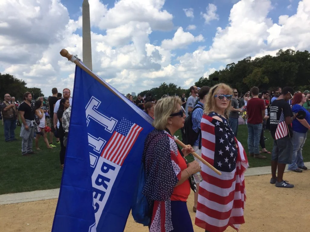 Supporters of President Donald Trump gather on the National Mall in Washington for the Mother of All Rallies, Saturday, Sept. 16, 2017. (Lindsey Leake)