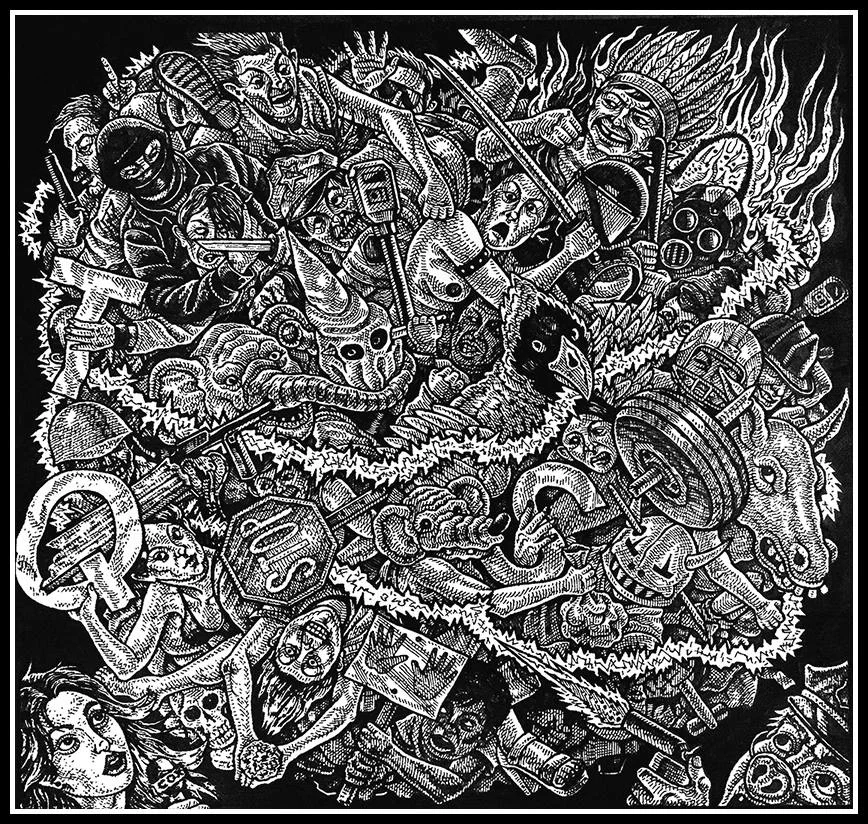"The Great Ball of Hate" (center panel)