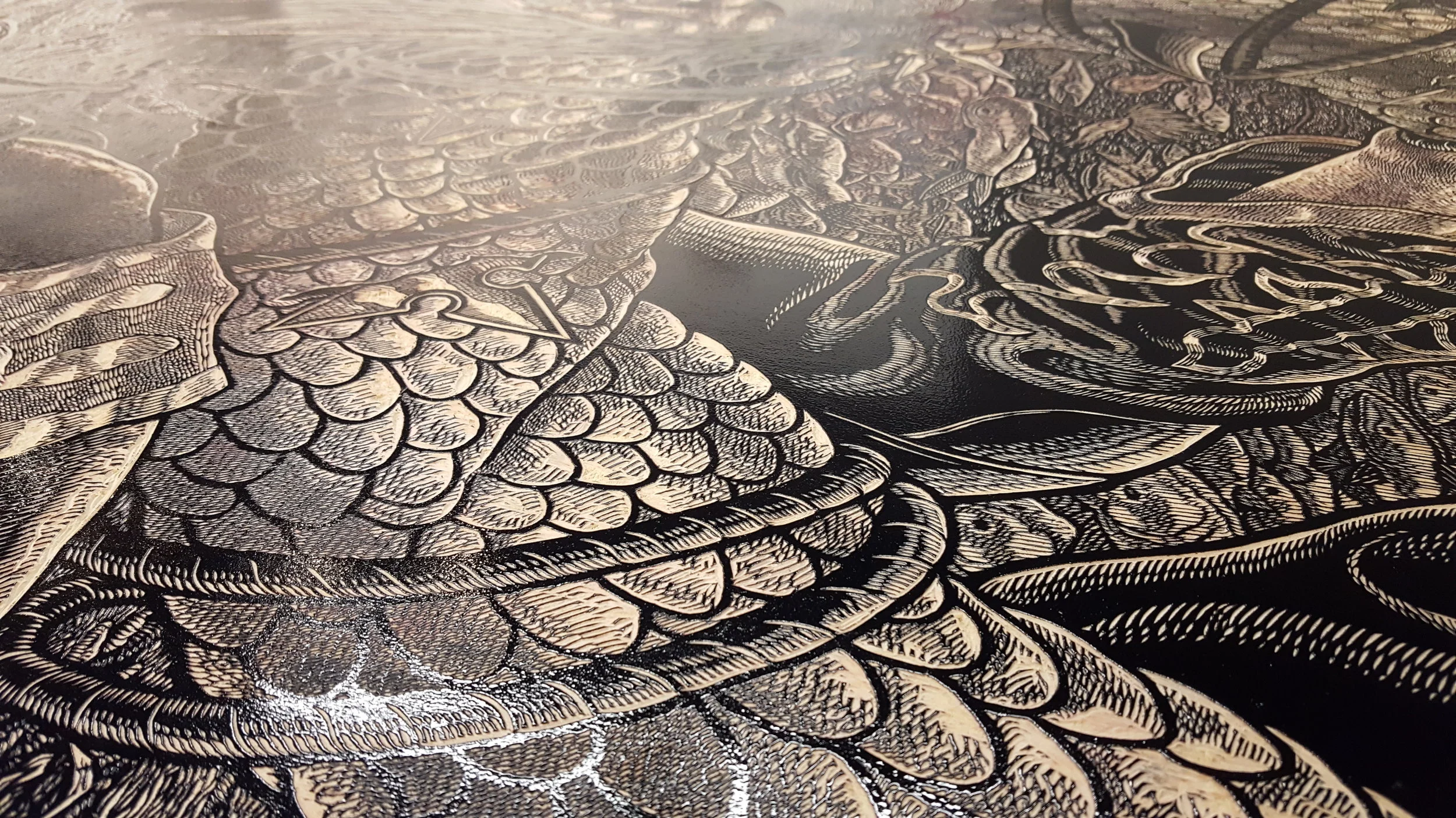 Detail of the inked block
