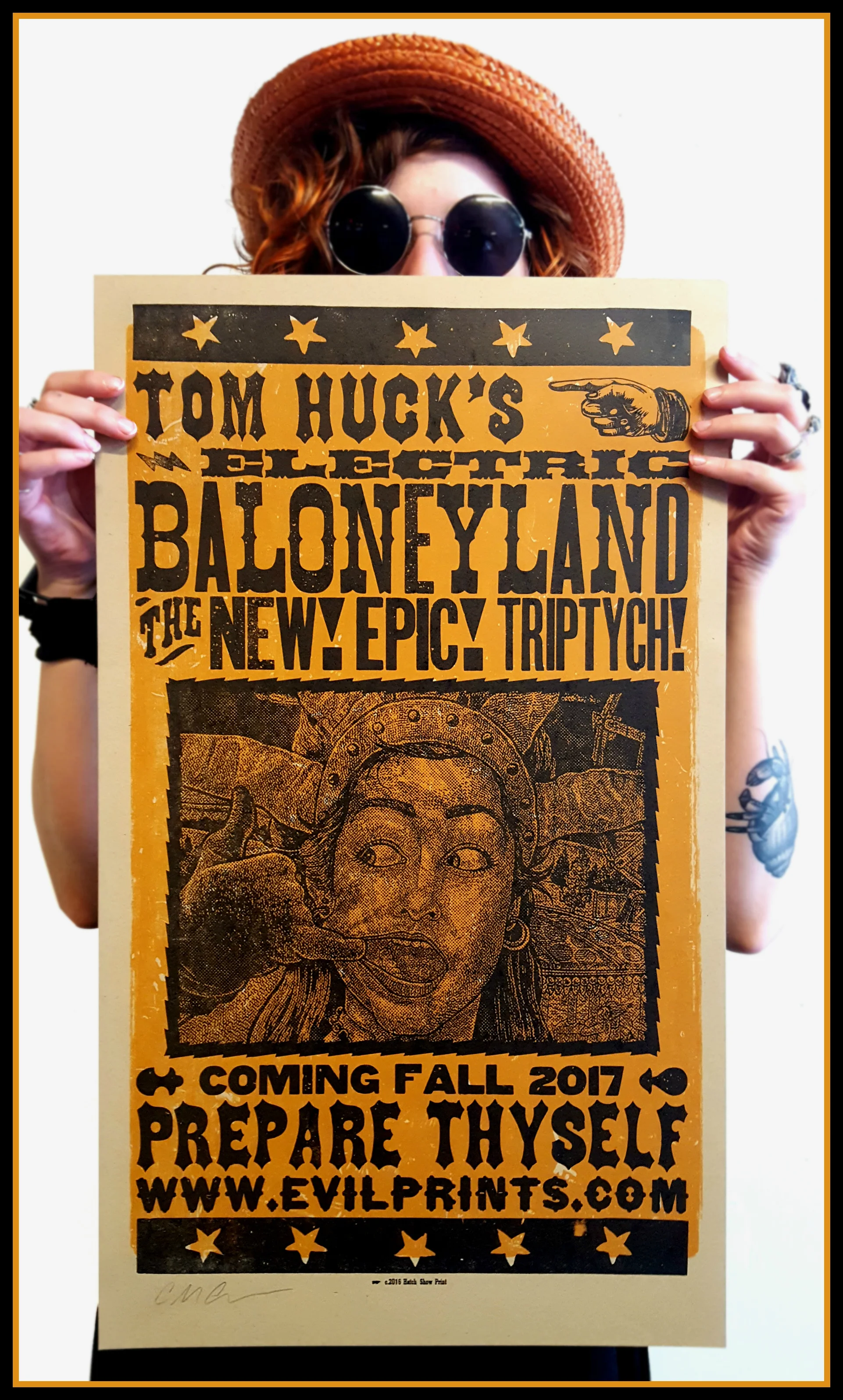 Poster printed by Hatch Show Print, Nashville TN