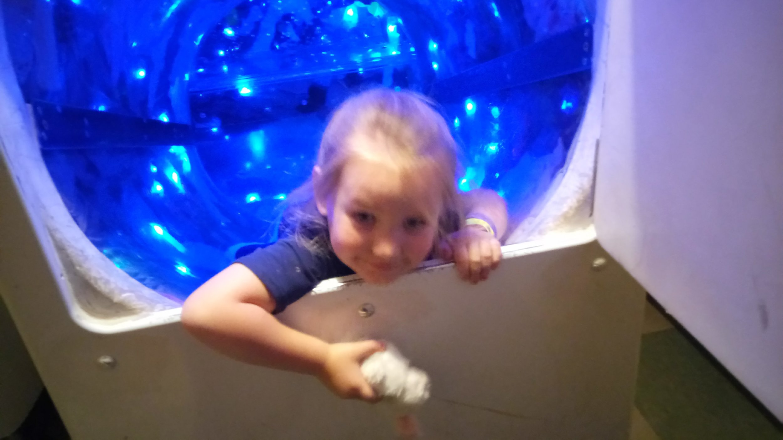 The washing machine leads to a strange cave.
