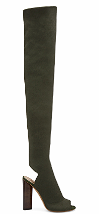 Yeezy Season 2 Thigh-high green open toe boot click here .