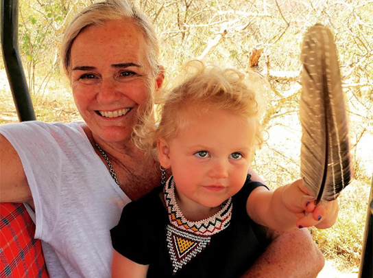  Anne with her granddaughter on safari in Kenya&nbsp; 