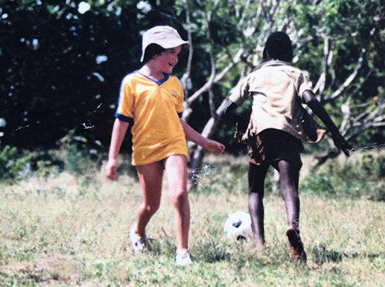  Farley playing soccer in Kenya 