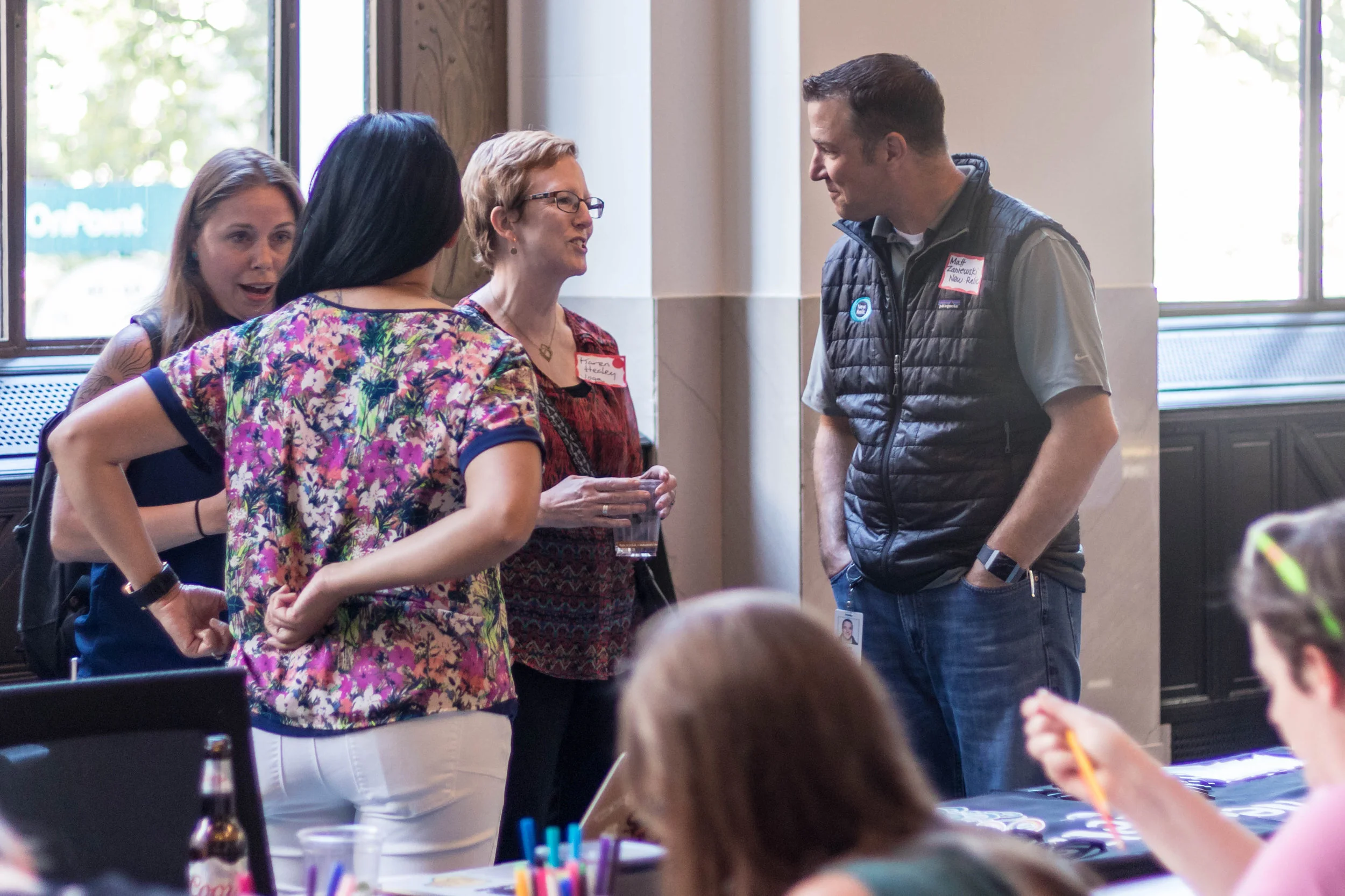 Attendees mingle