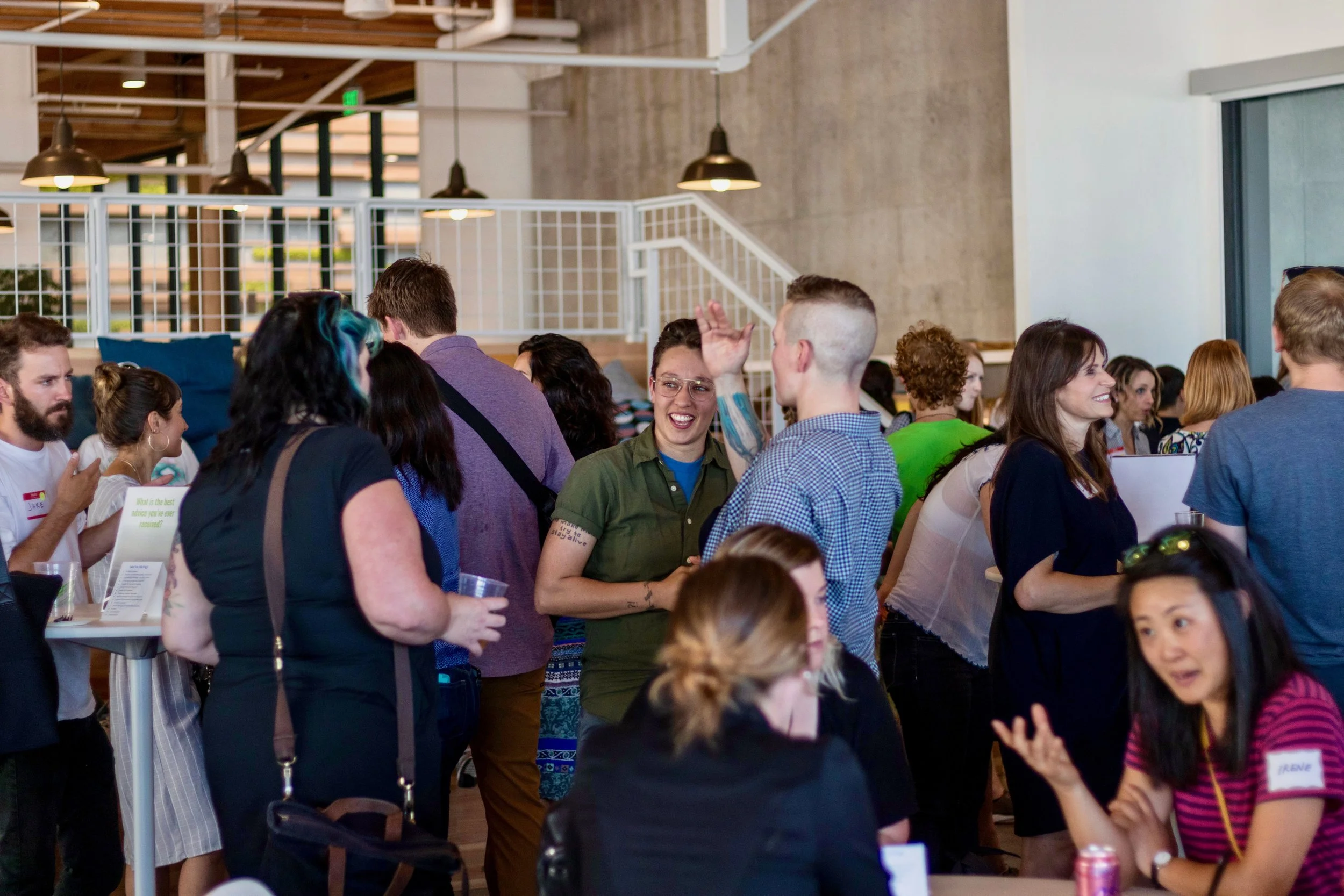 Attendees mingle