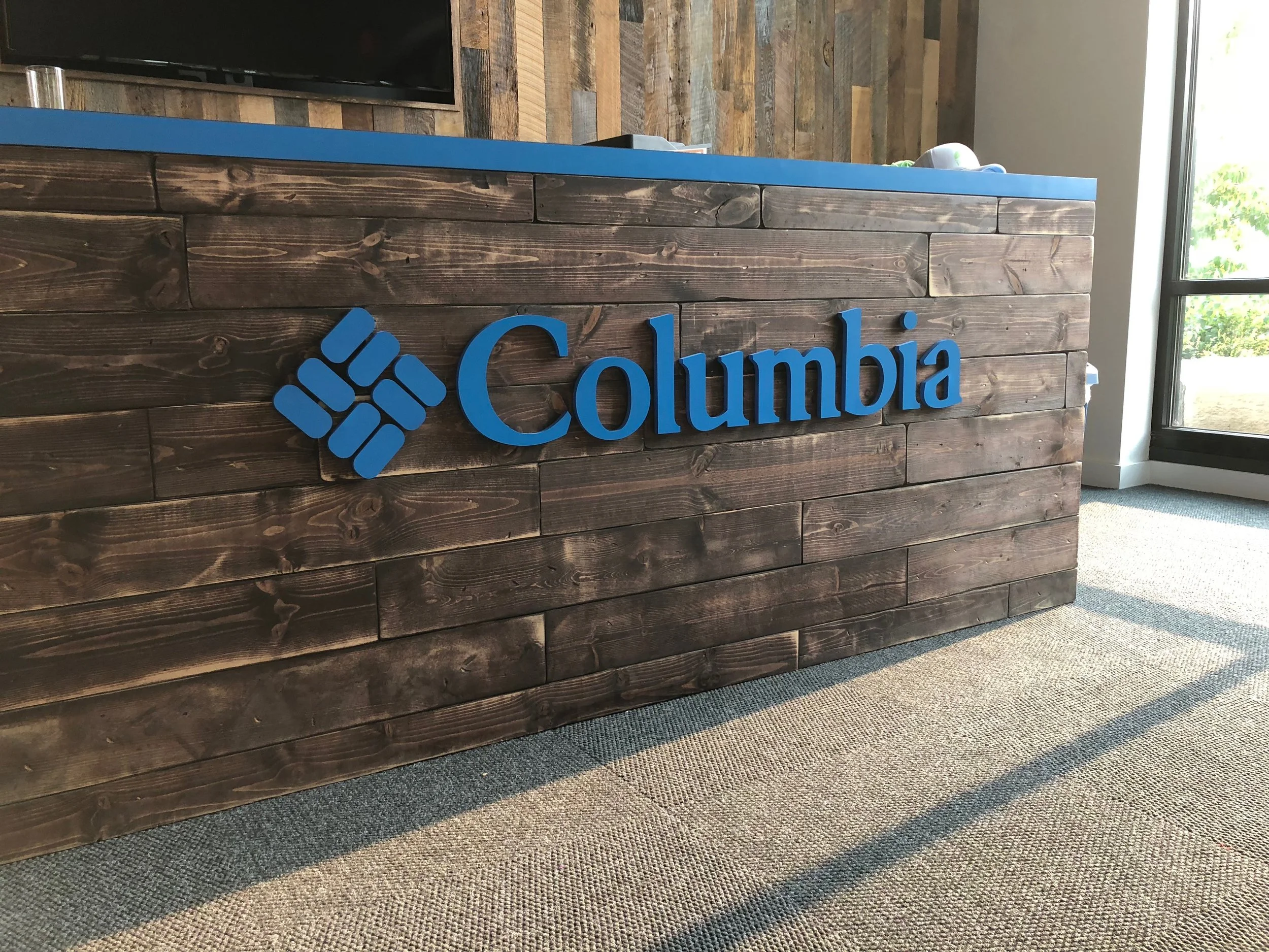 PDXWIT West Side Mixer @ Columbia Sportswear Corporate Headquarters, 8/14/18, Columbia welcome desk
