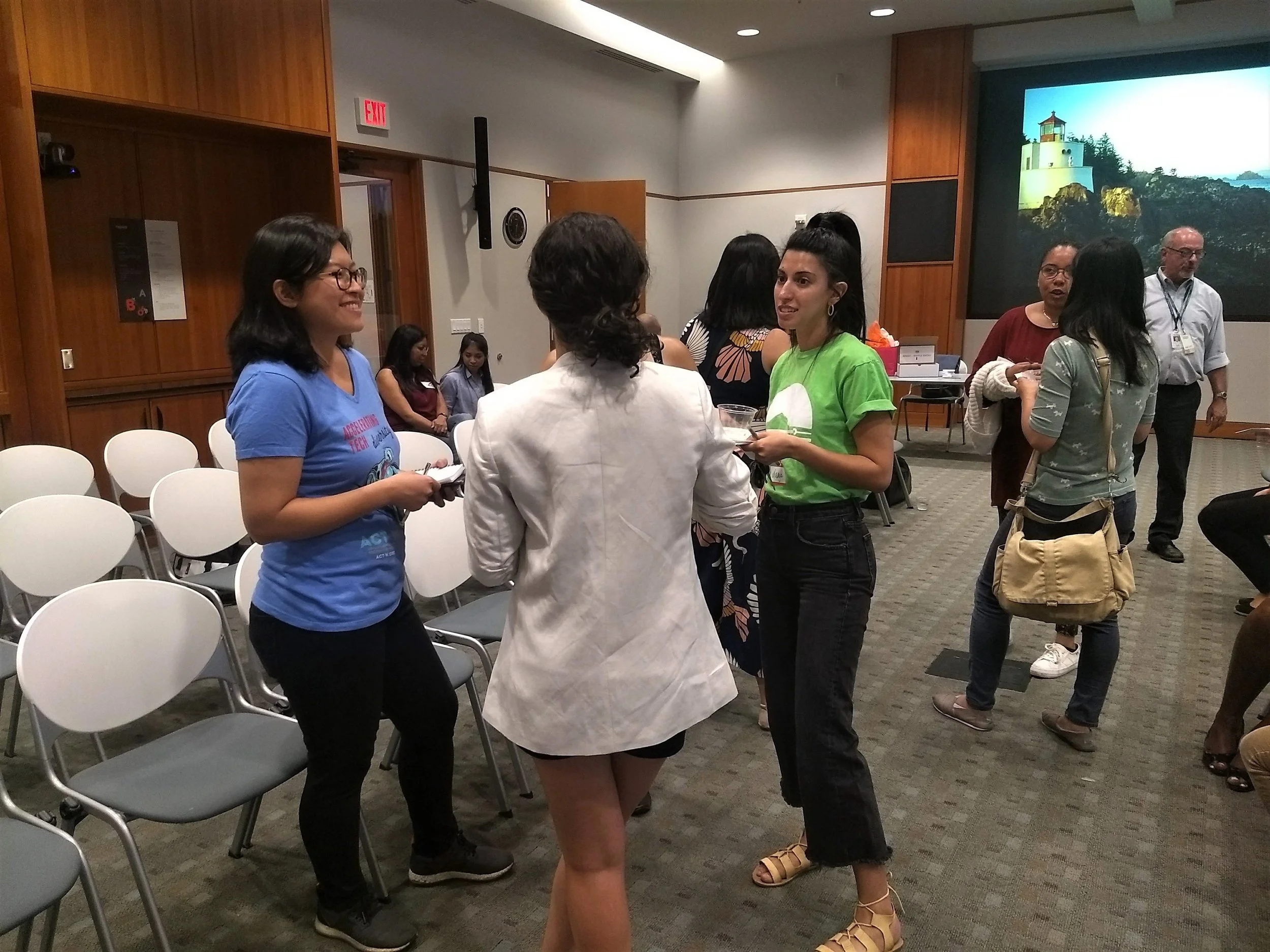 PDXWIT Women of Color in Tech @ NWEA, 8/15/18, Attendees mingle