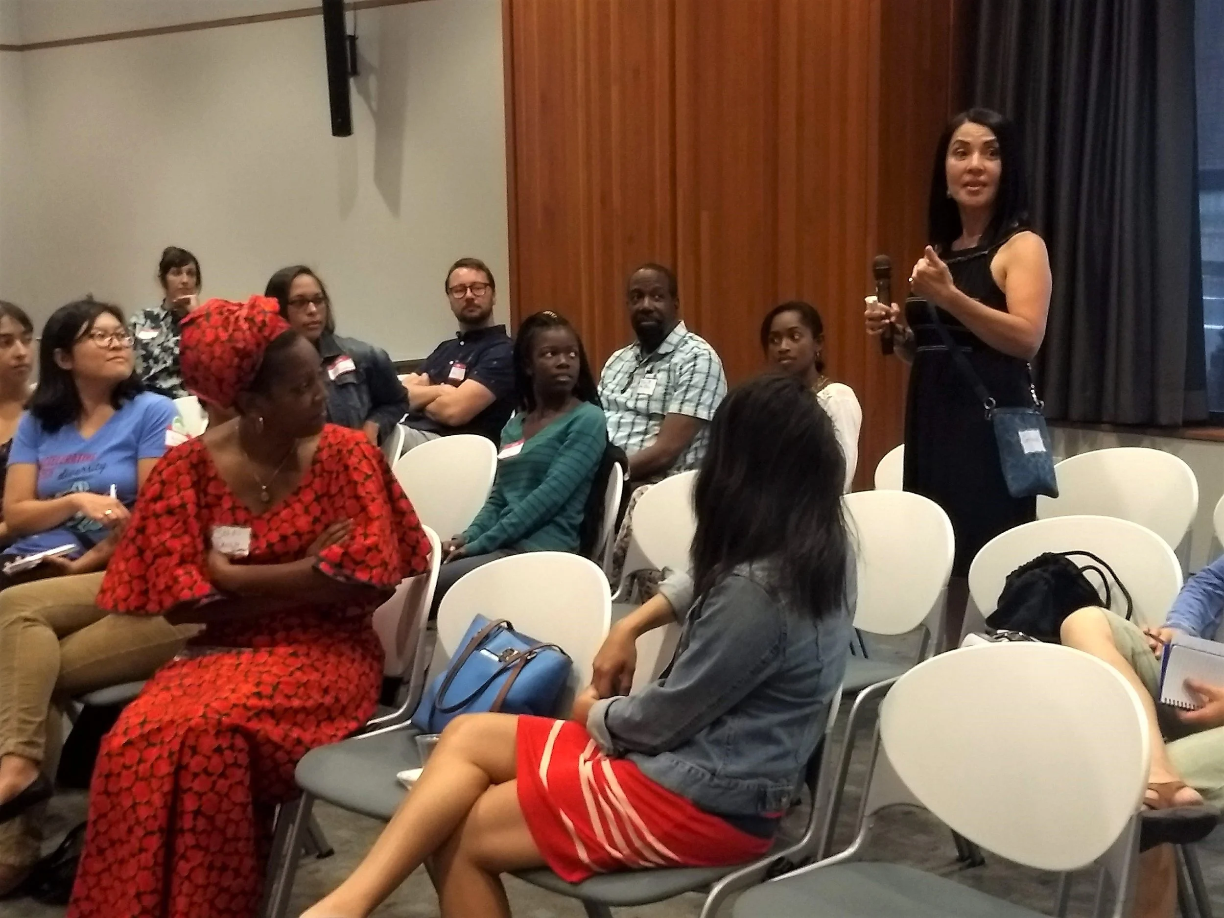 PDXWIT Women of Color in Tech @ NWEA, 8/15/18, Attendees listen during a group discussion