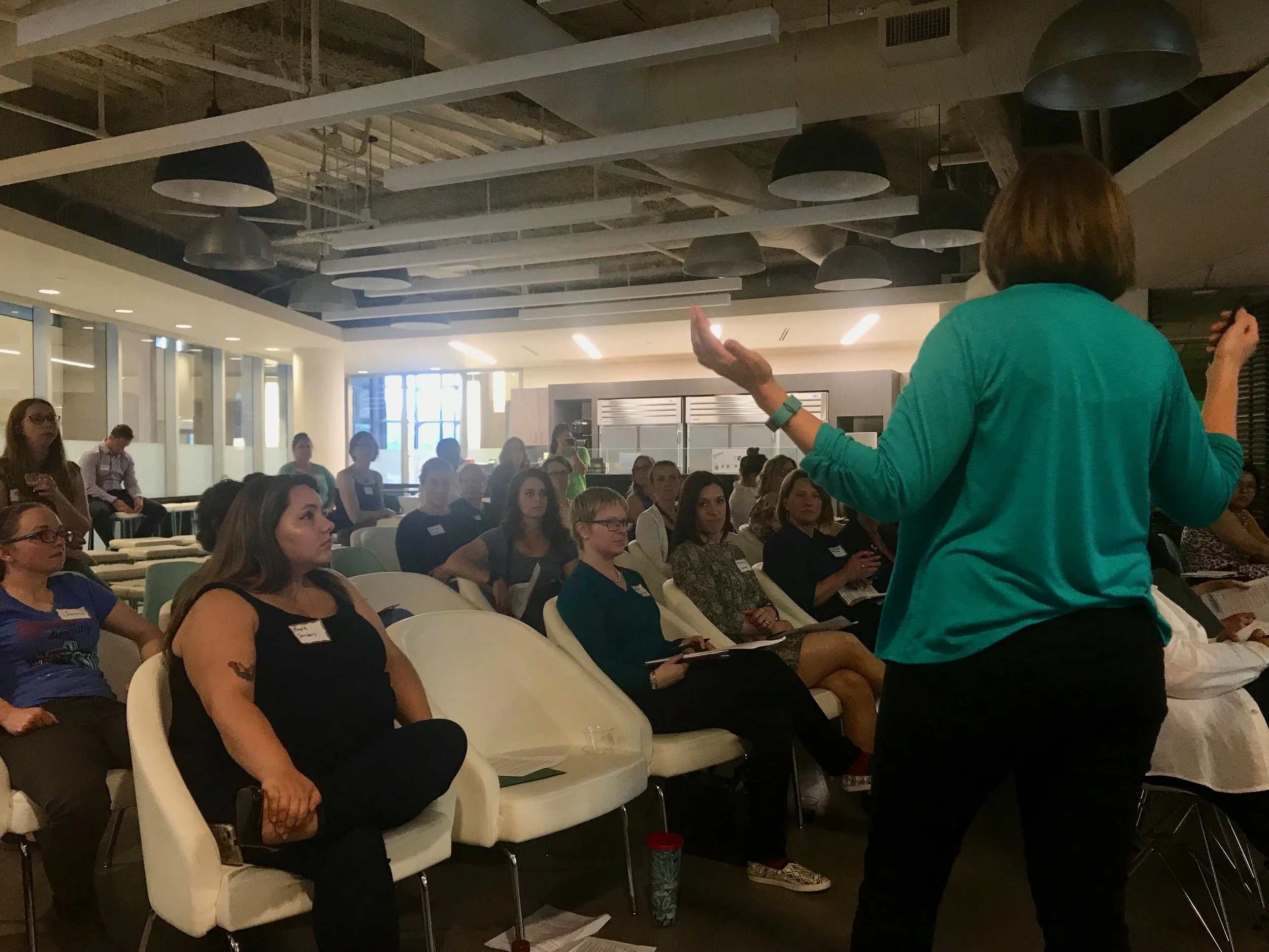 PDXWIT Job Search Skills: Getting the Edge on the Competition @ Corvel, 8/23/18, Attendees listen to the presentation
