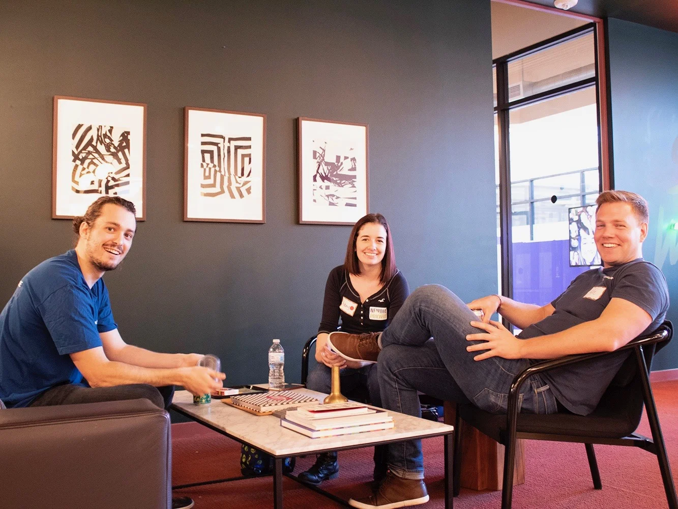 PDXWIT Happy Hour with Schrodinger @ WeWork Pioneer Place, 9/18/18, A few attendees pause for a photo.