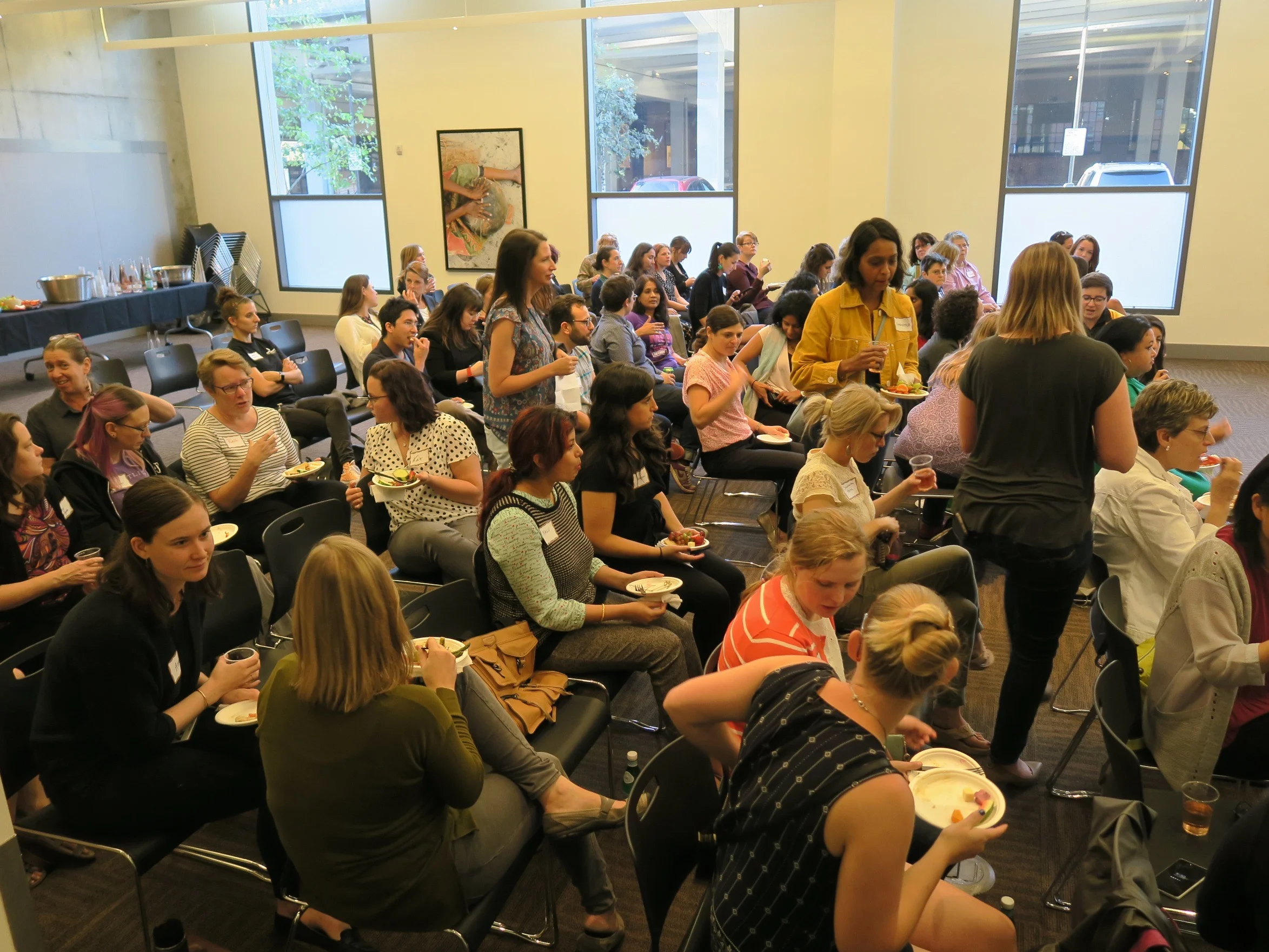PDXWIT How to Transition into Product @ Mercy Corps, 9/26/18, Attendees mingle