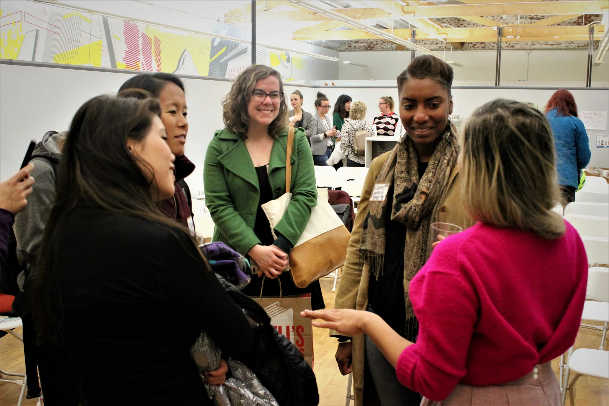 PDXWIT Setbacks to Comebacks in the Creative Industry @ eROI, 11/8/18, Attendees mingle