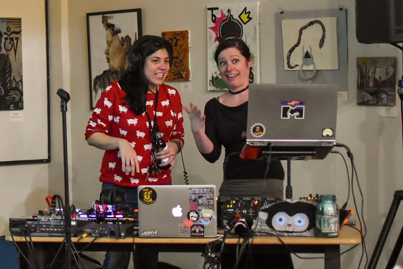 PDXWIT Women + Tech Holiday Party @ p:ear, 12/14/18, DJ's entertain attendees