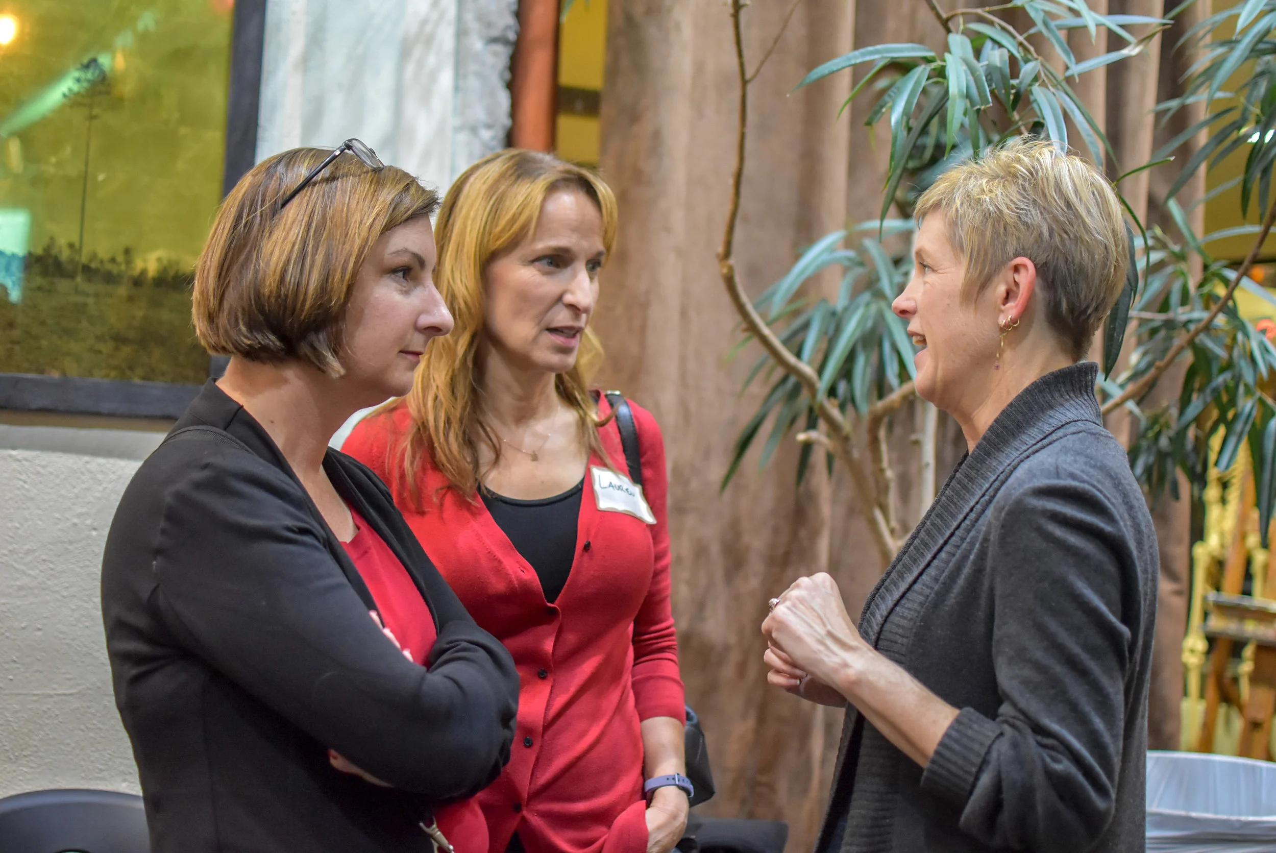 PDXWIT Women + Tech Holiday Party @ p:ear, 12/14/18, Attendees mingle