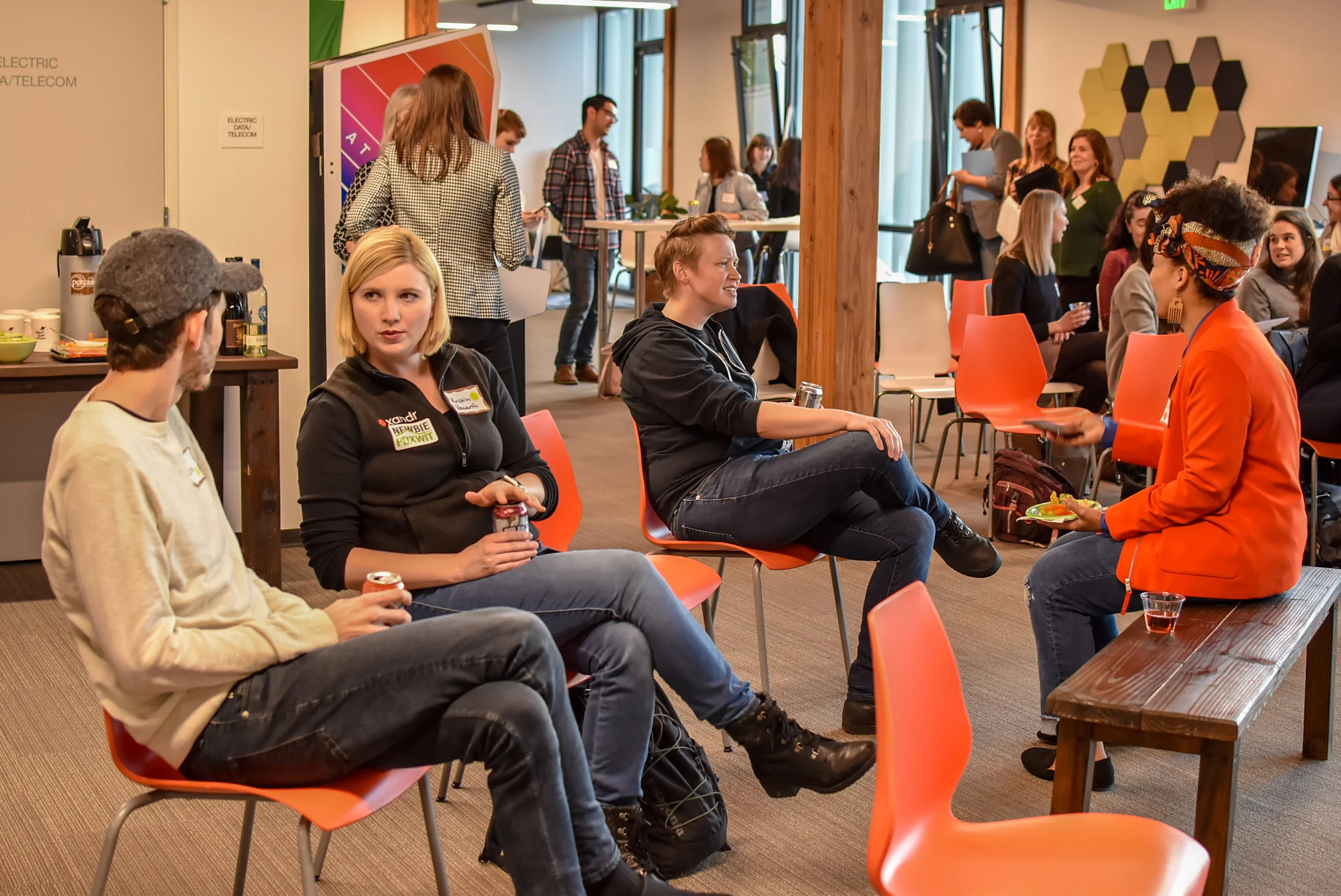 PDXWIT Get Hired Up @ Planet Argon, 1/10/19, Attendees mingle