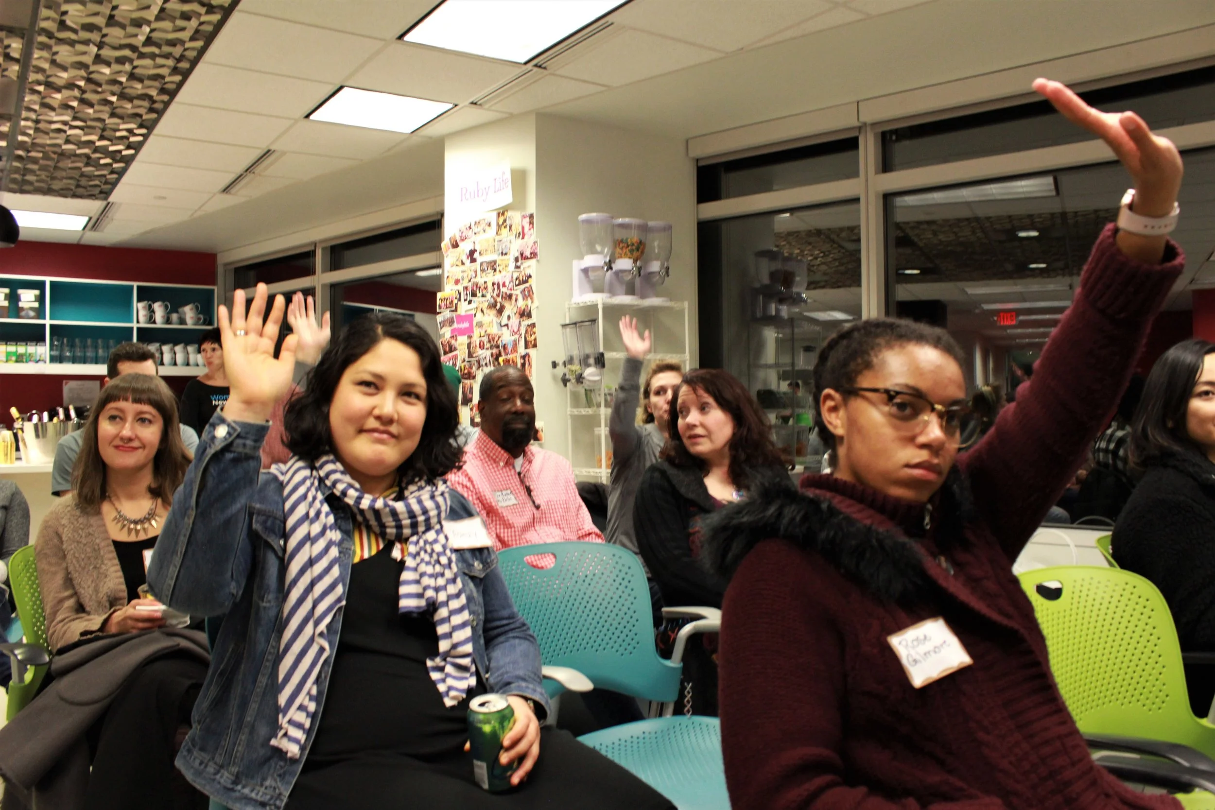 PDXWIT Women of Color in Tech @ Ruby Receptionists, 1/30/19, Attendees listen to the presentation