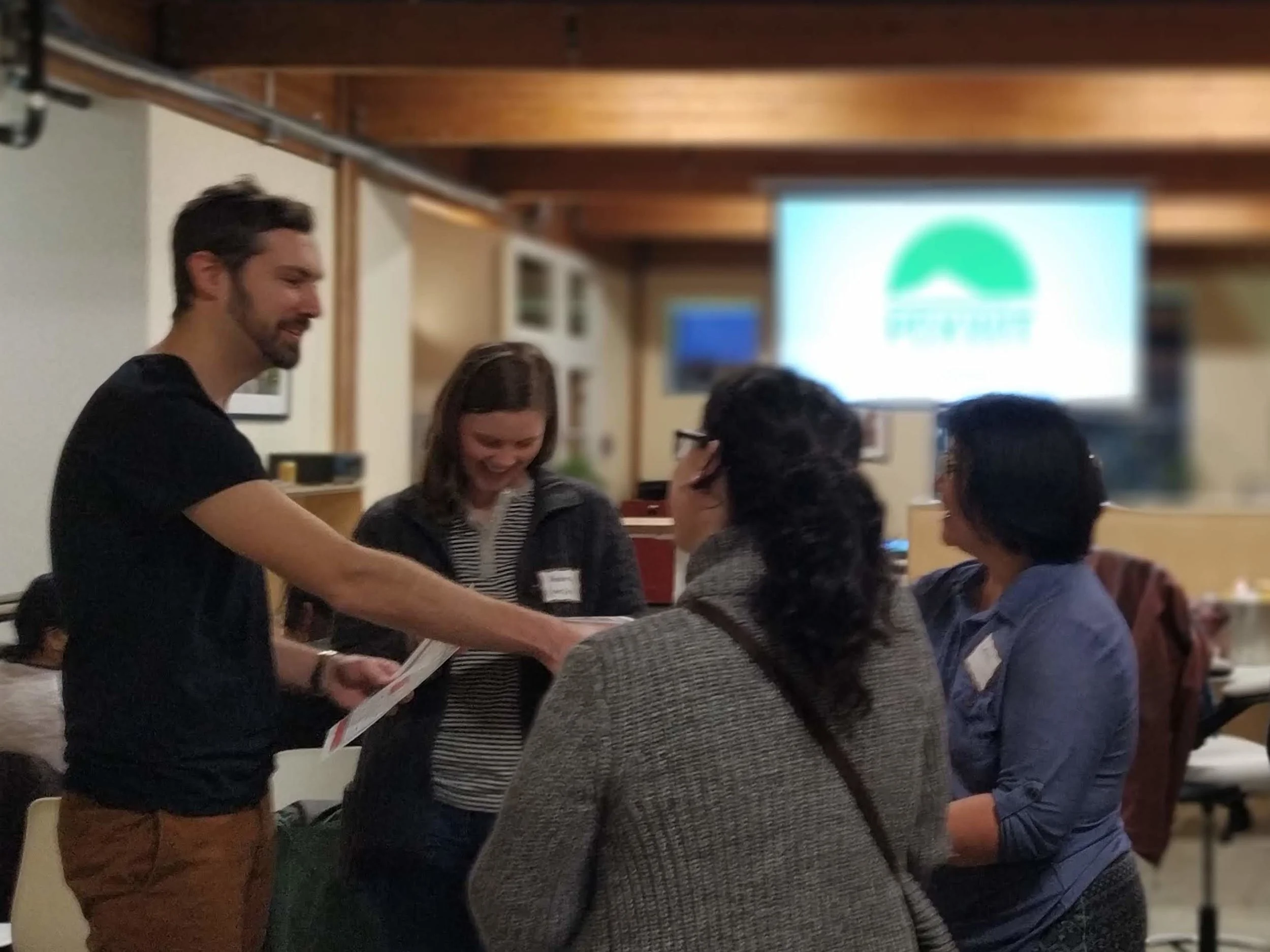 PDXWIT Volunteer Info Night @ TENPod, 2/11/19, Attendees mingle