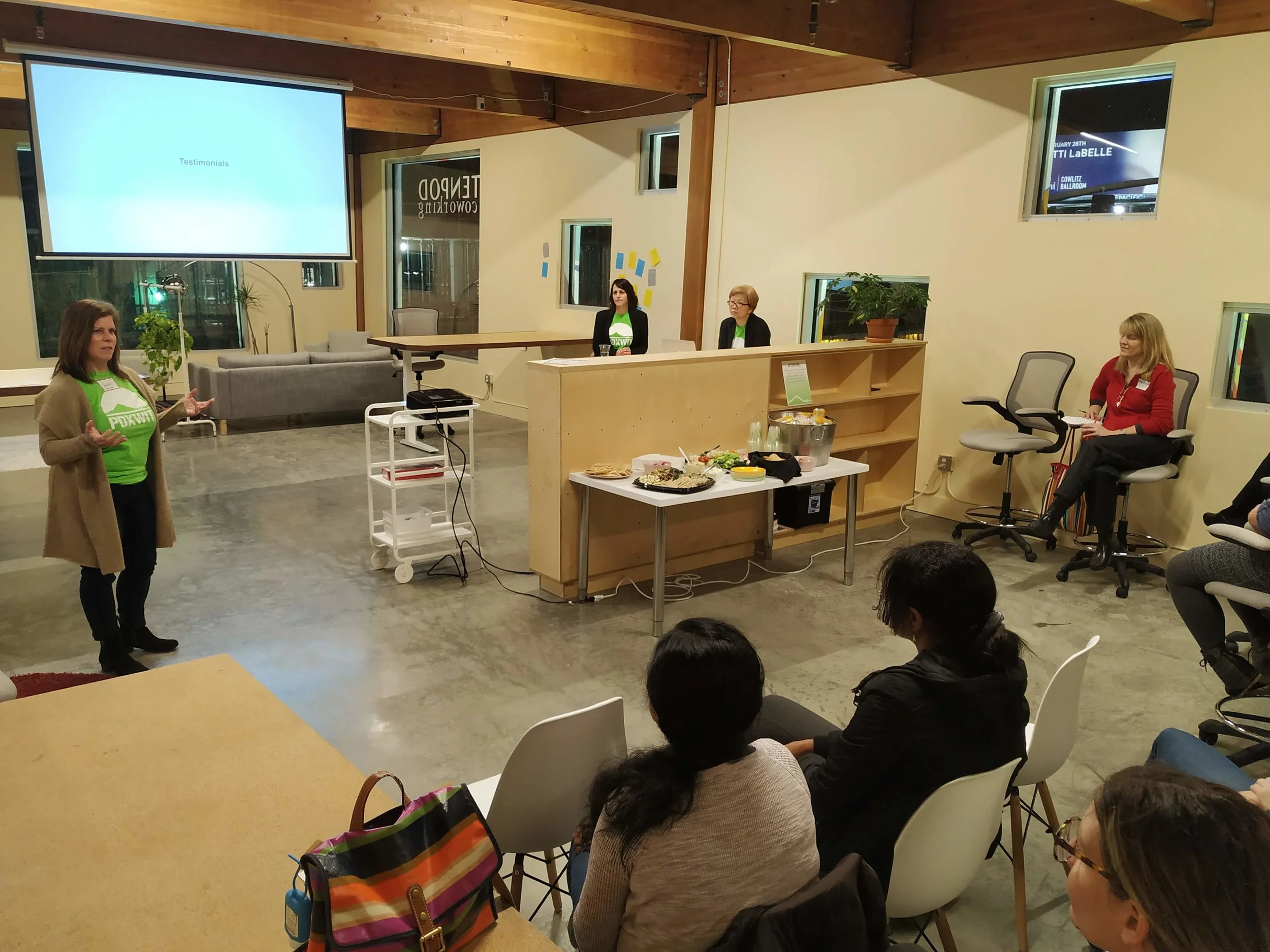 PDXWIT Volunteer Info Night @ TENPod, 2/11/19, A speaker presents