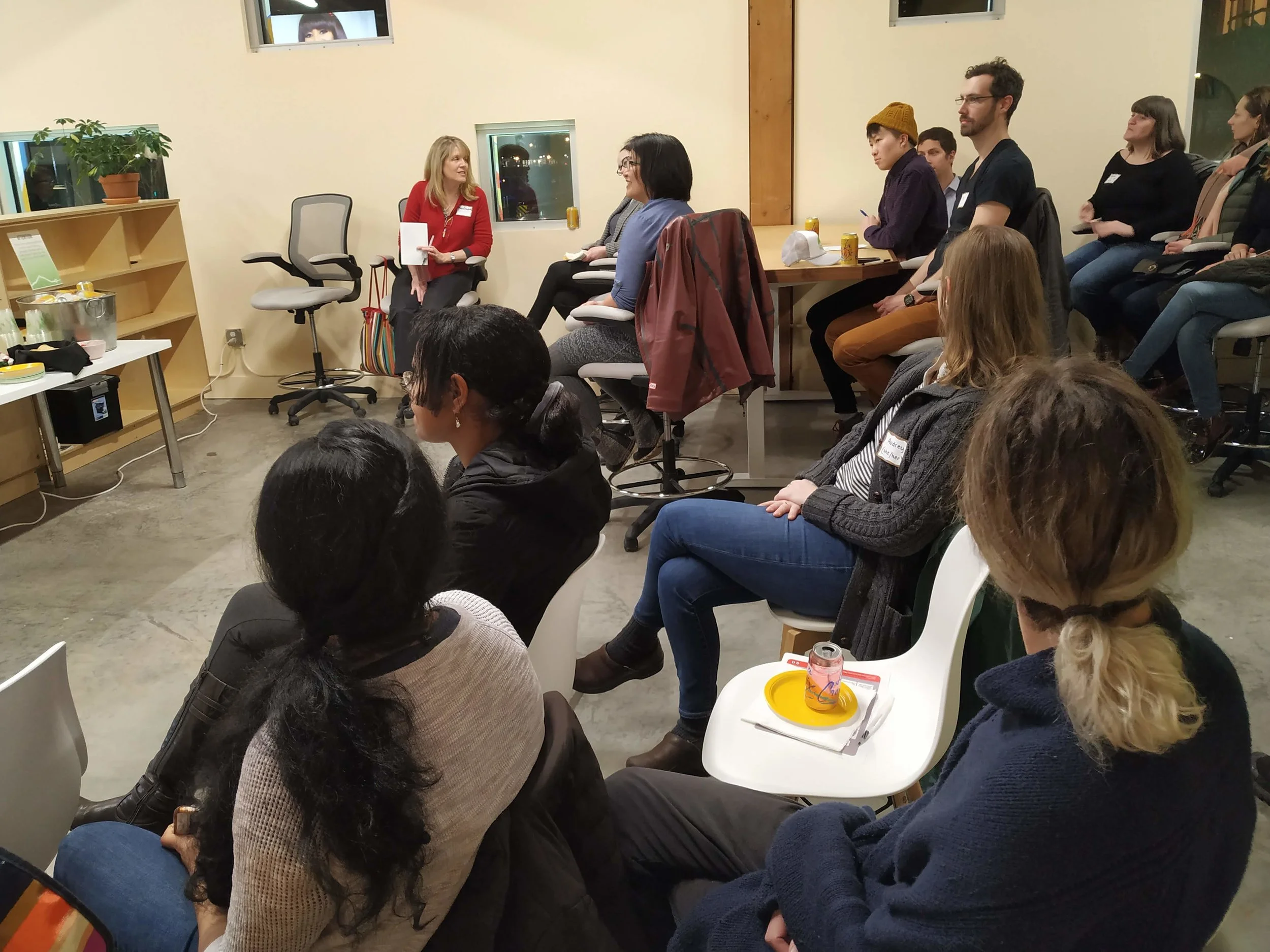 PDXWIT Volunteer Info Night @ TENPod, 2/11/19, Attendees listen to the presentation