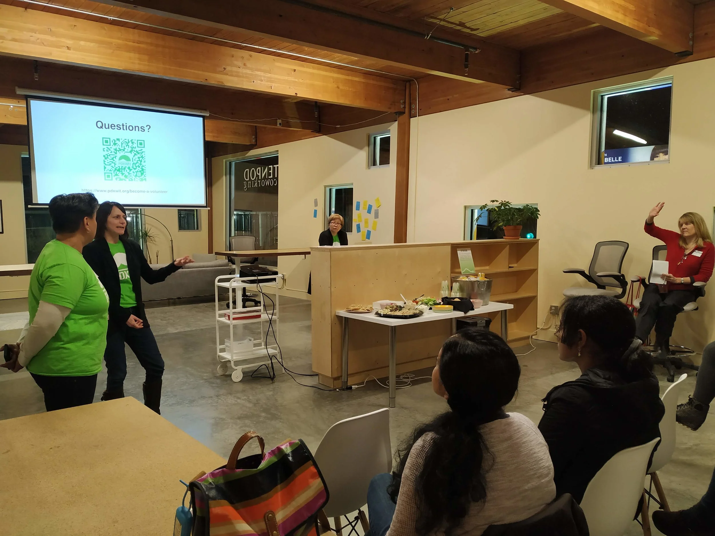 PDXWIT Volunteer Info Night @ TENPod, 2/11/19, A speaker presents