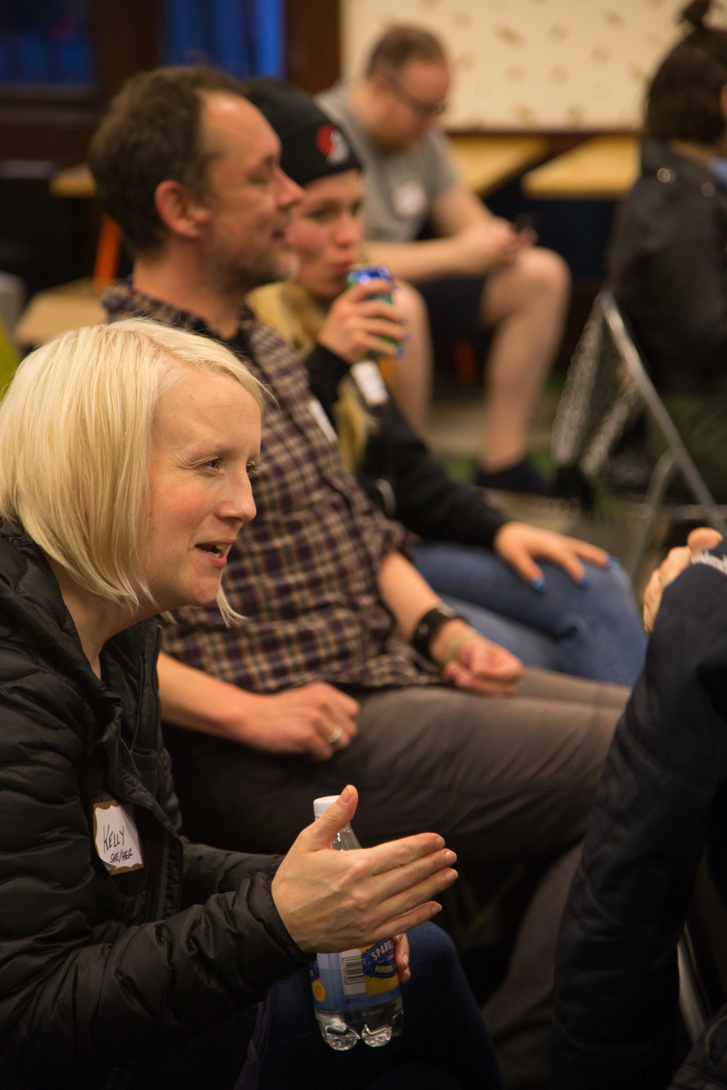 PDXWIT Job Application Secrets @ WeWork Custom House, 2/21/19, Attendees mingle
