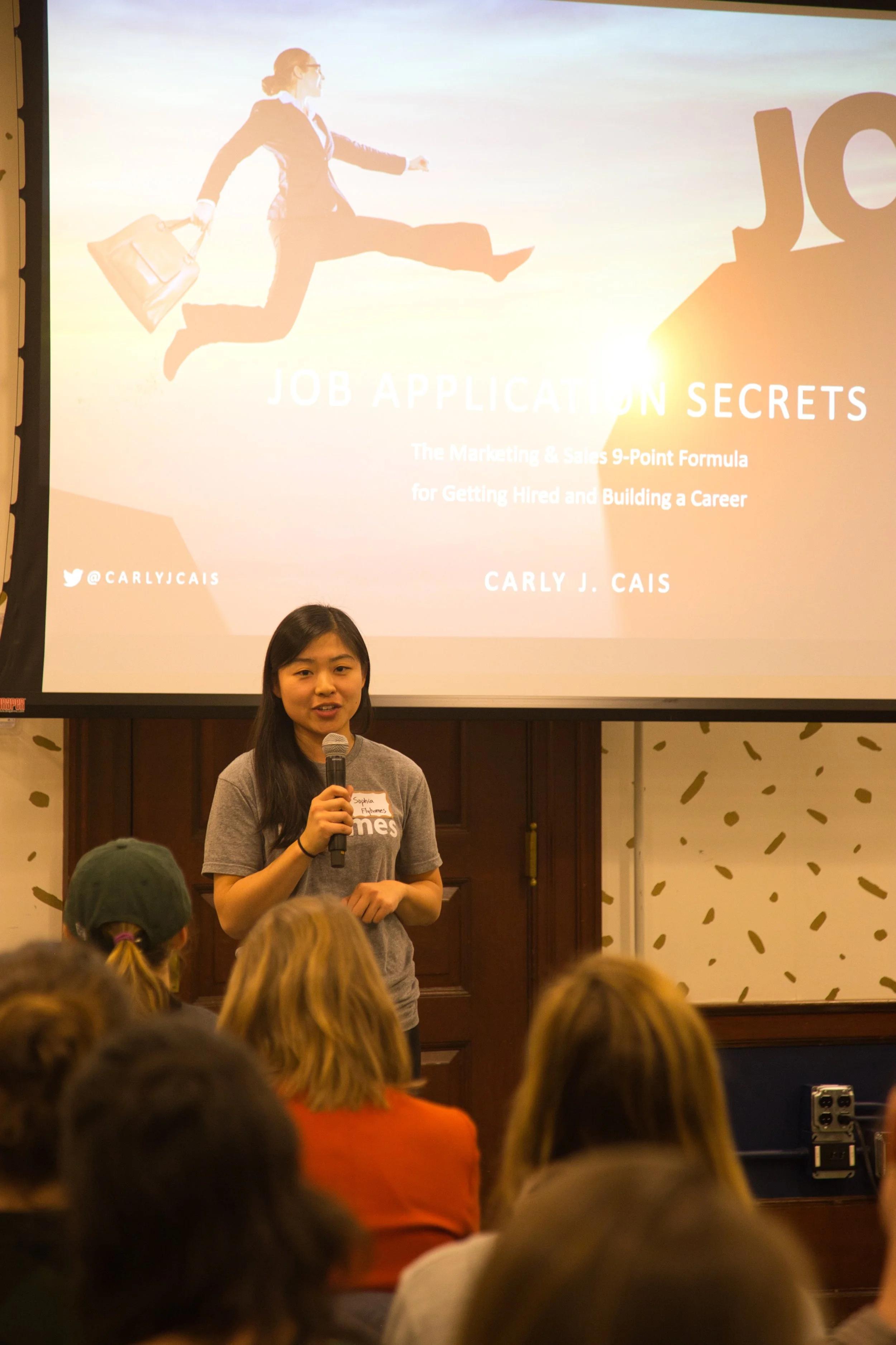 PDXWIT Job Application Secrets @ WeWork Custom House, 2/21/19, A speaker presents