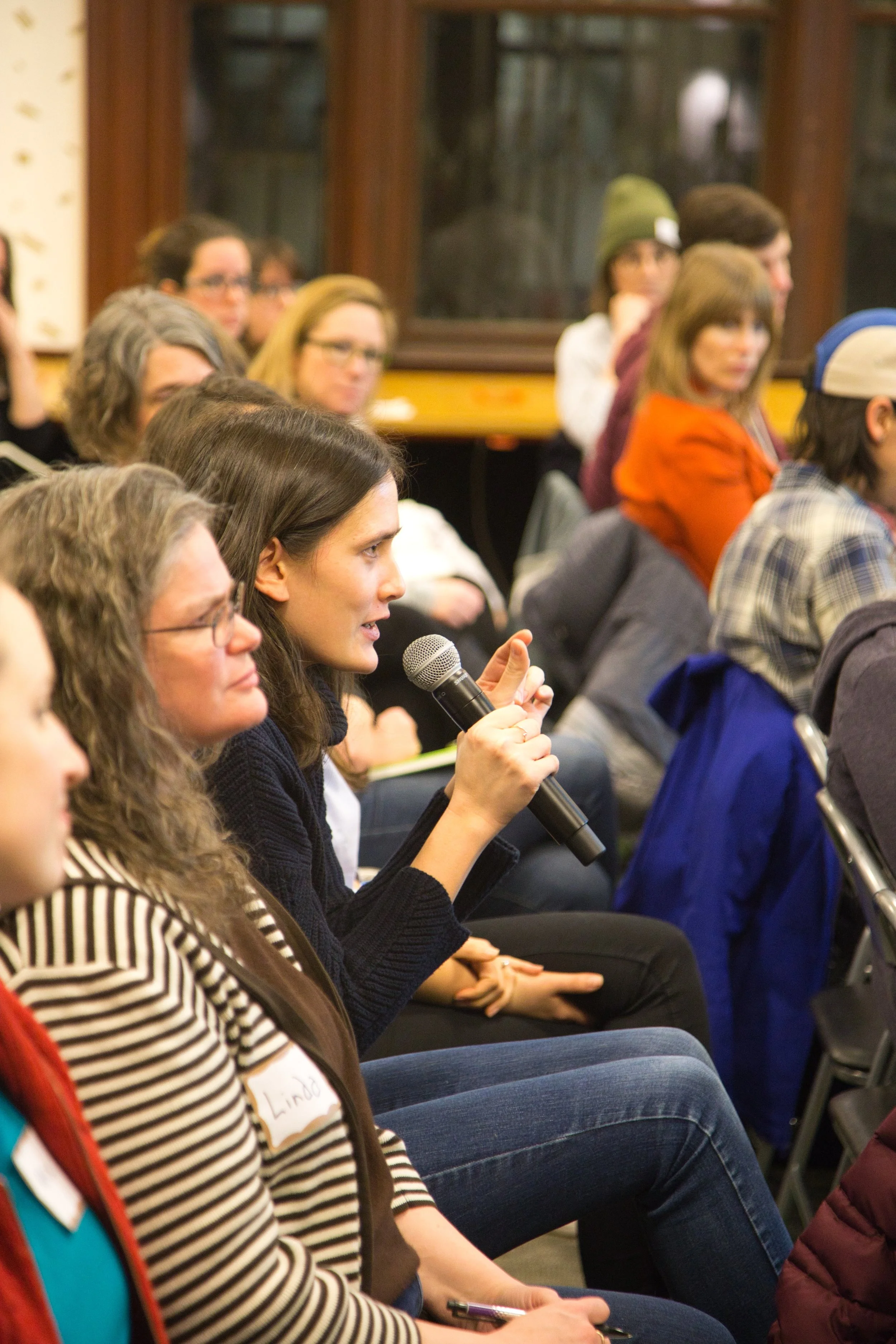 PDXWIT Job Application Secrets @ WeWork Custom House, 2/21/19, An attendee asks a question during Q&A