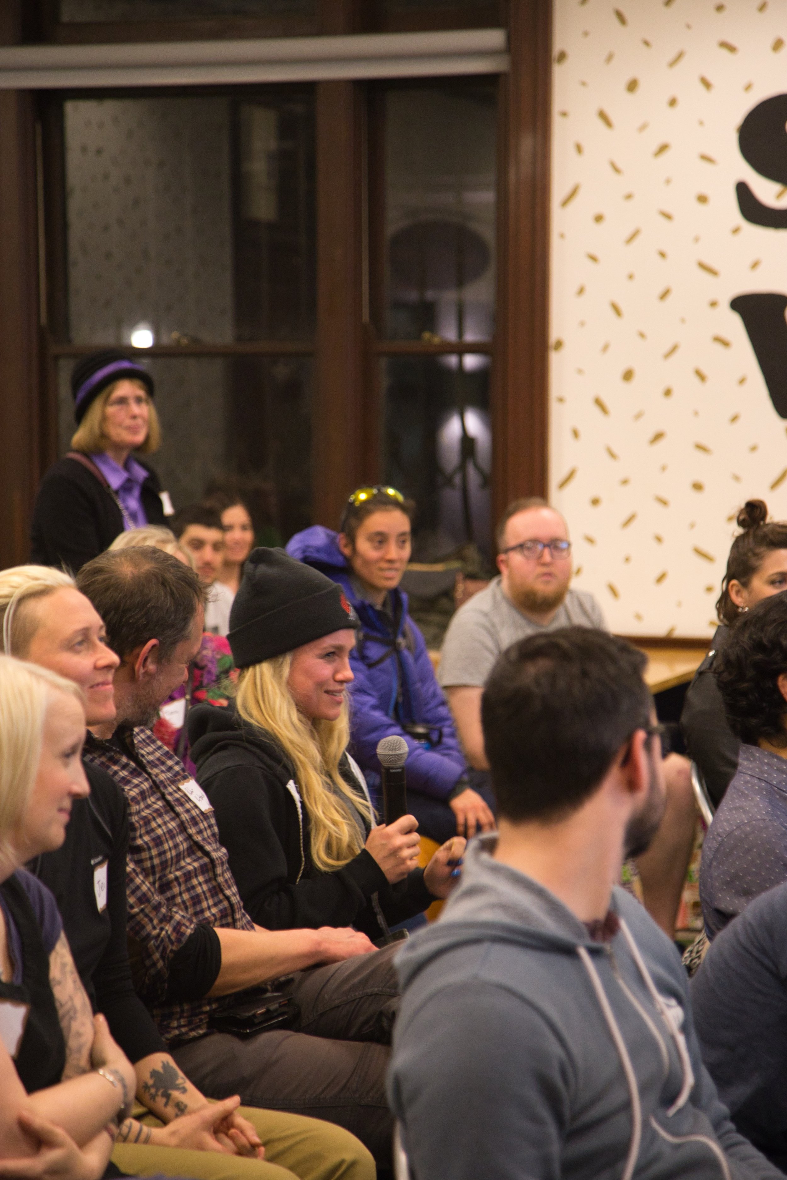 PDXWIT Job Application Secrets @ WeWork Custom House, 2/21/19, An attendee asks a question during Q&A