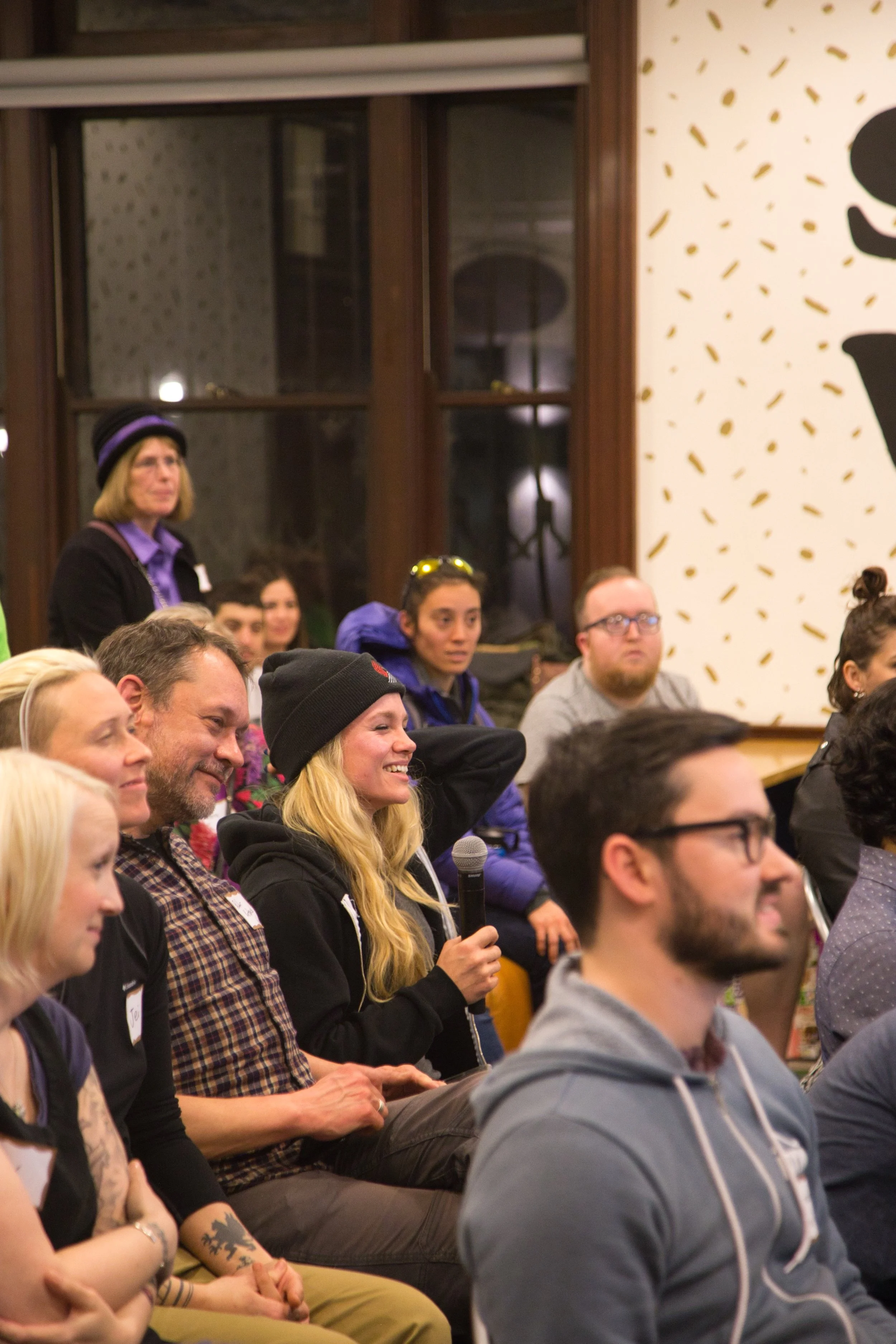 PDXWIT Job Application Secrets @ WeWork Custom House, 2/21/19, An attendee asks a question during Q&A