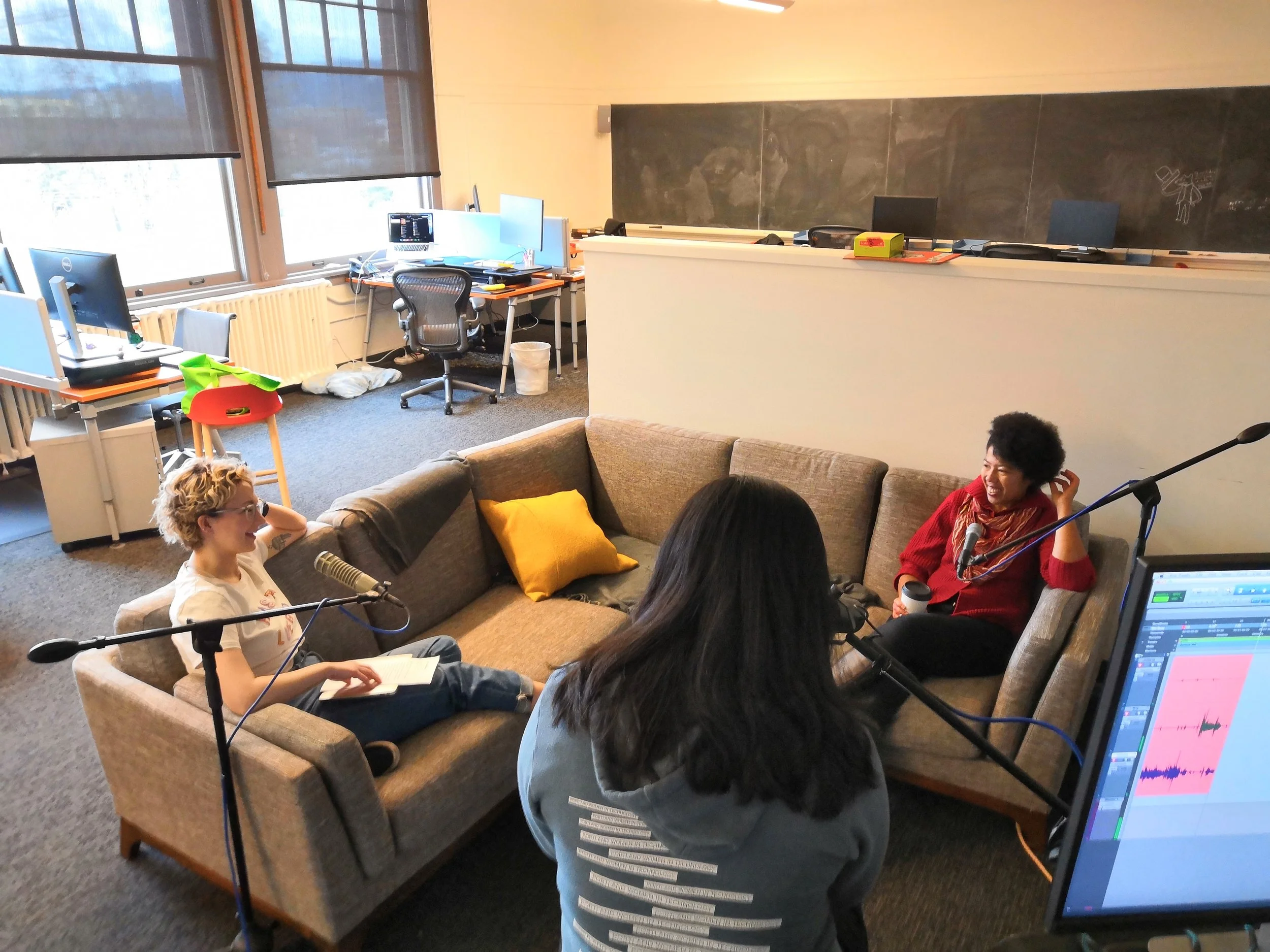 PDXWIT Behind the Scenes: Breaking the Glass Ceiling Podcast Episode #1: Brit Syer and Katrina Johnson talk during the interview