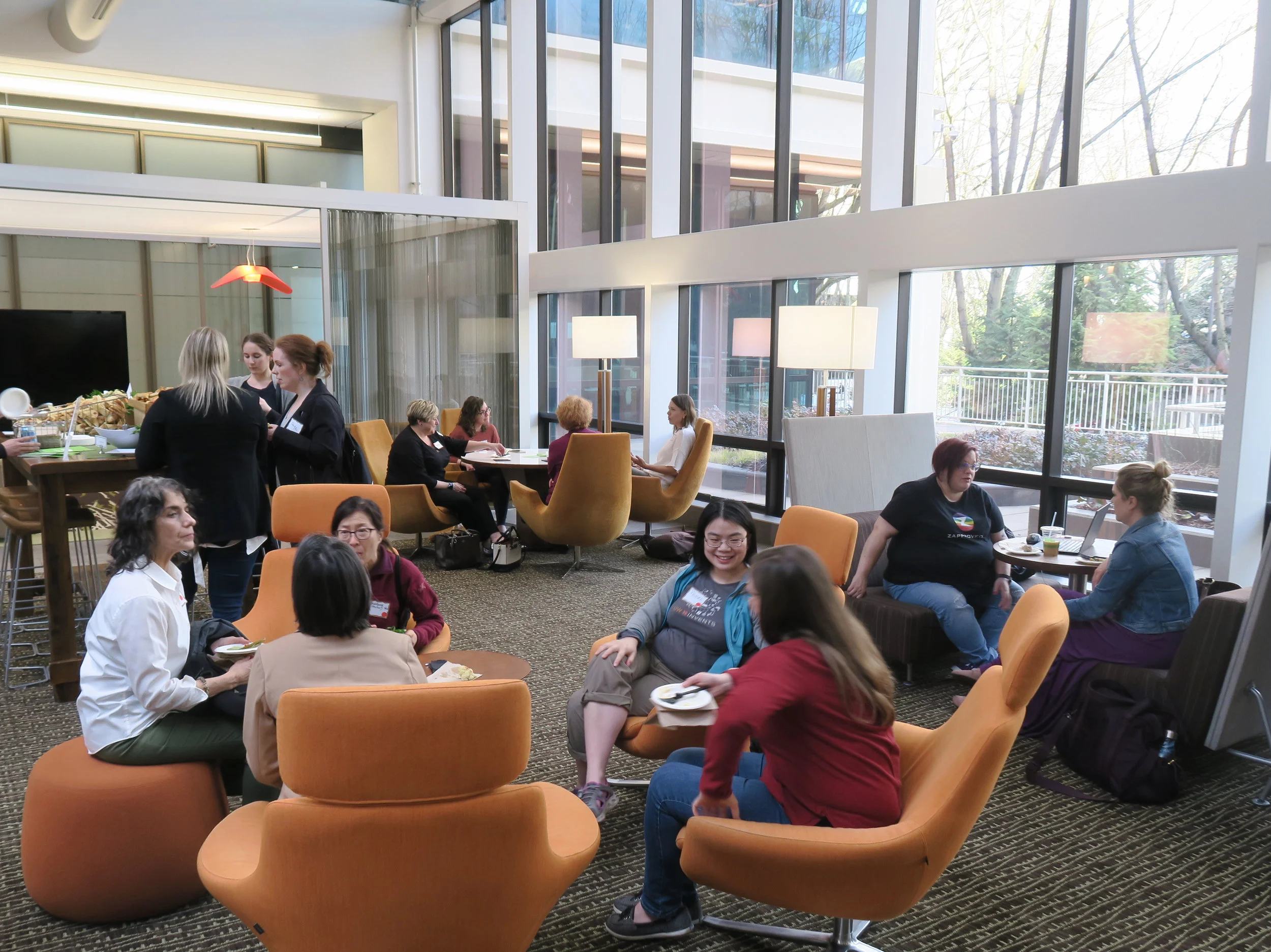 PDXWIT March Happy Hour @ Cambia Health, 3/19/19, Attendees mingle
