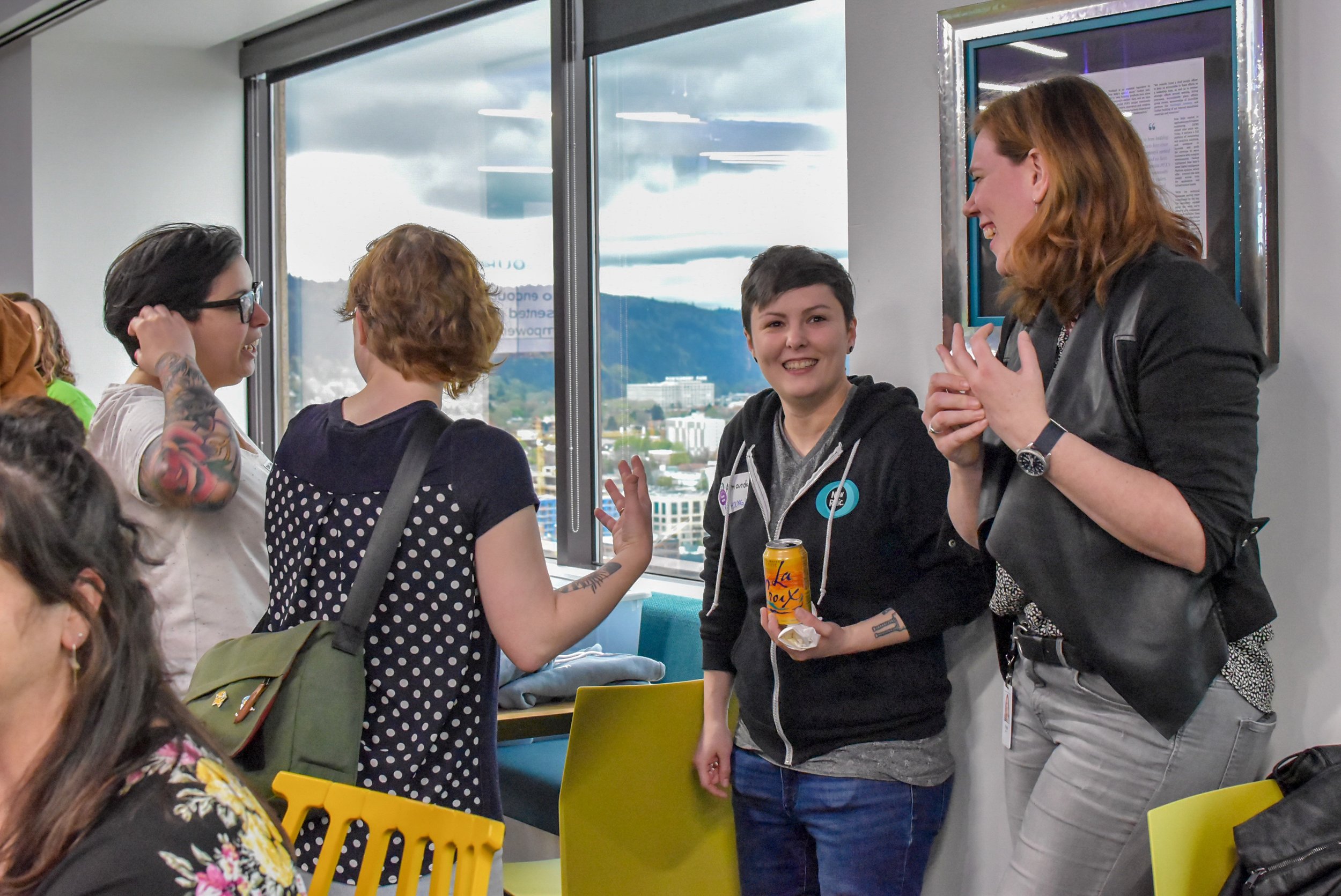 PDXWIT April Happy Hour @ New Relic, 4/16/19, Attendees mingle