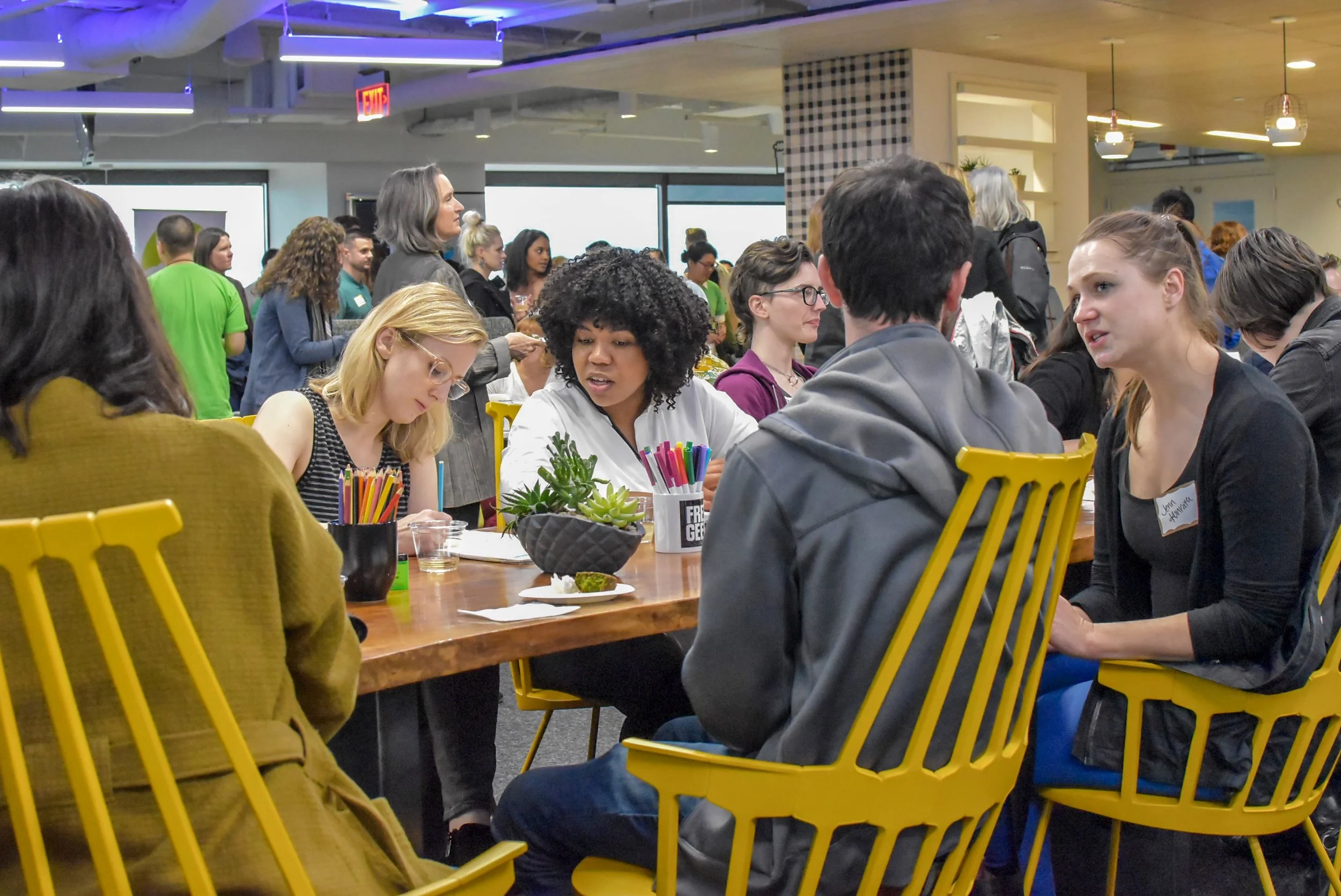 PDXWIT April Happy Hour @ New Relic, 4/16/19, Attendees mingle