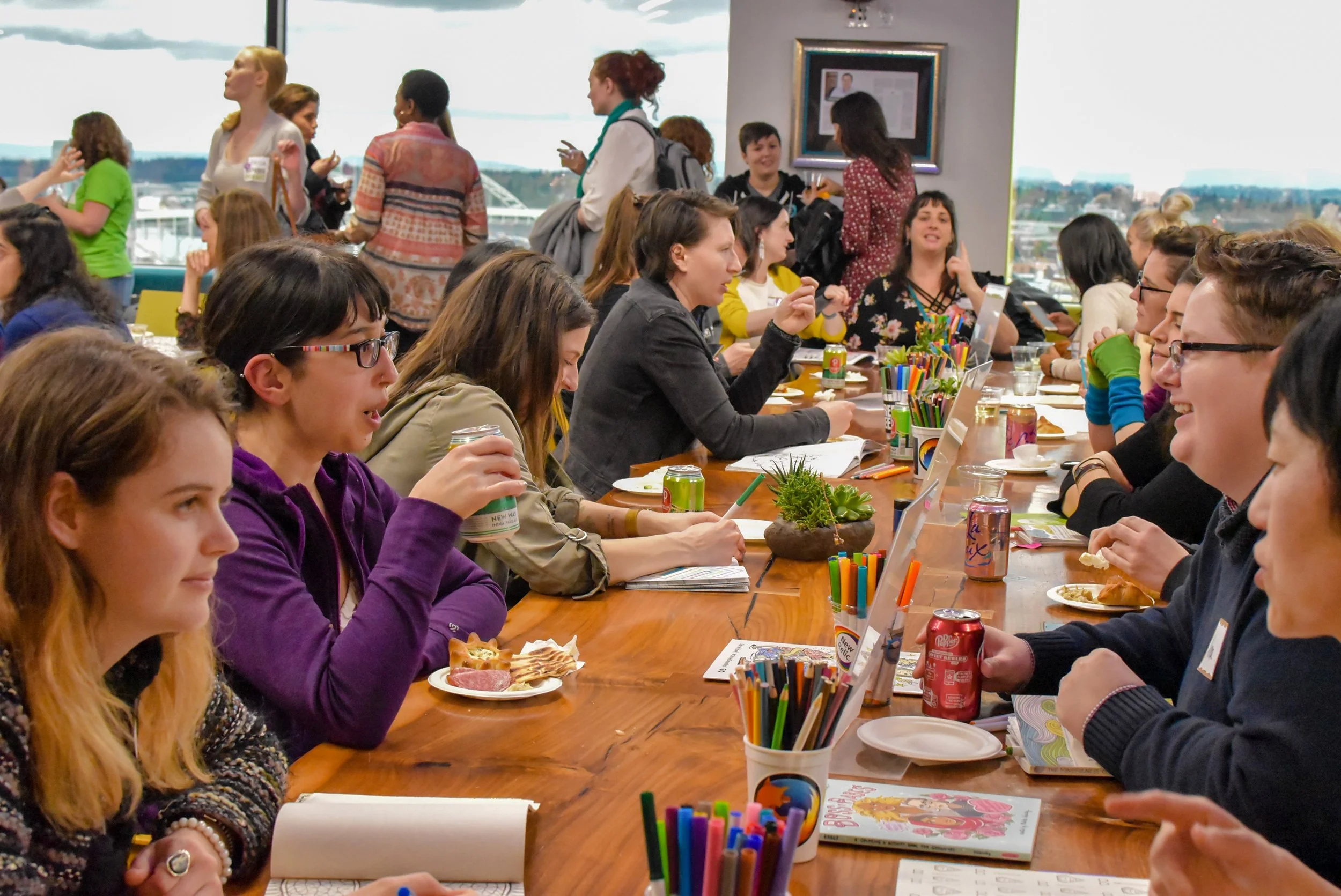 PDXWIT April Happy Hour @ New Relic, 4/16/19, Attendees mingle