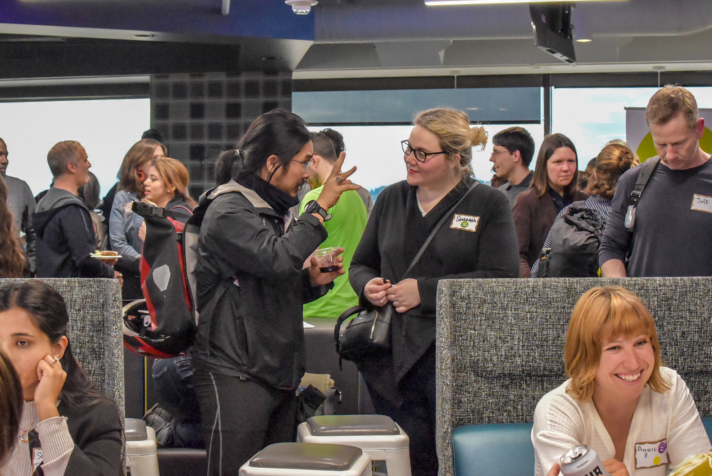 PDXWIT April Happy Hour @ New Relic, 4/16/19, Attendees mingle